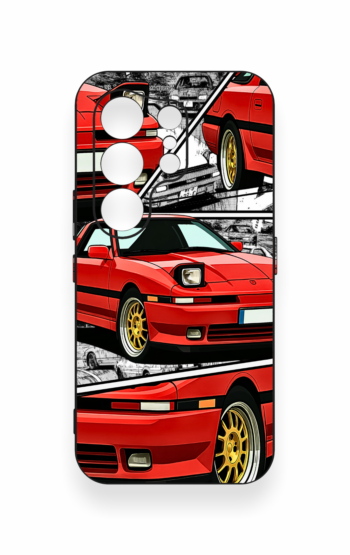 Tecno Camon 50 4G Uyumlu Kırmızı Supra Desenli Silikon Kılıf