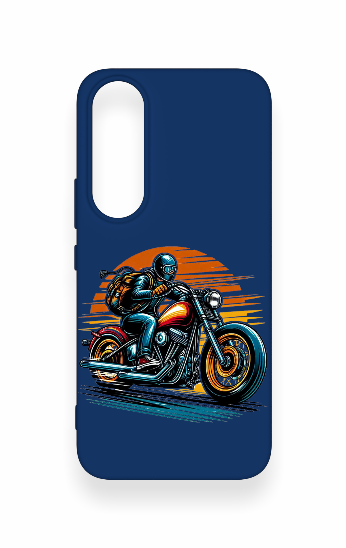 Vivo V70 FE 5G Uyumlu Moto Rider Desenli Silikon Kılıf