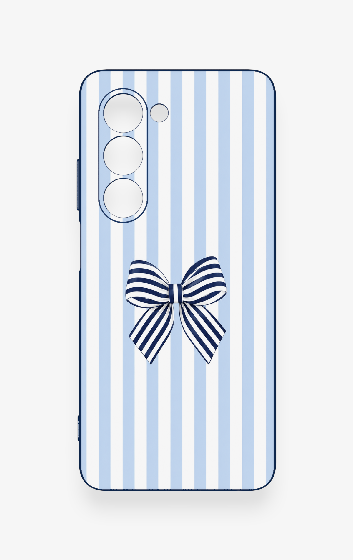 Oppo A5 5G Uyumlu Mavi Beyaz Kurdele Desenli Silikon Kılıf