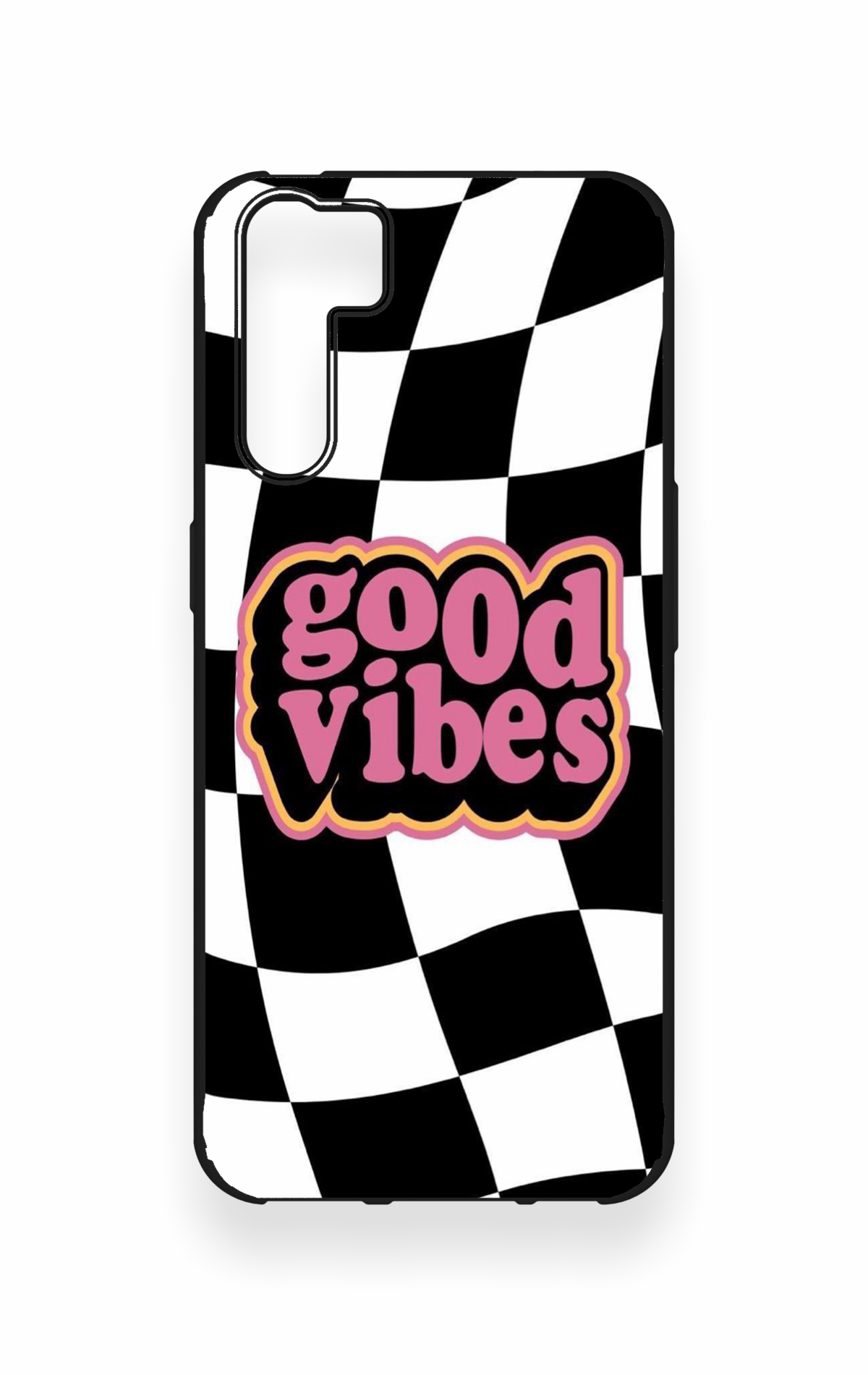 Oppo A91 Uyumlu Black Good Vibes Desenli Silikon Kılıf