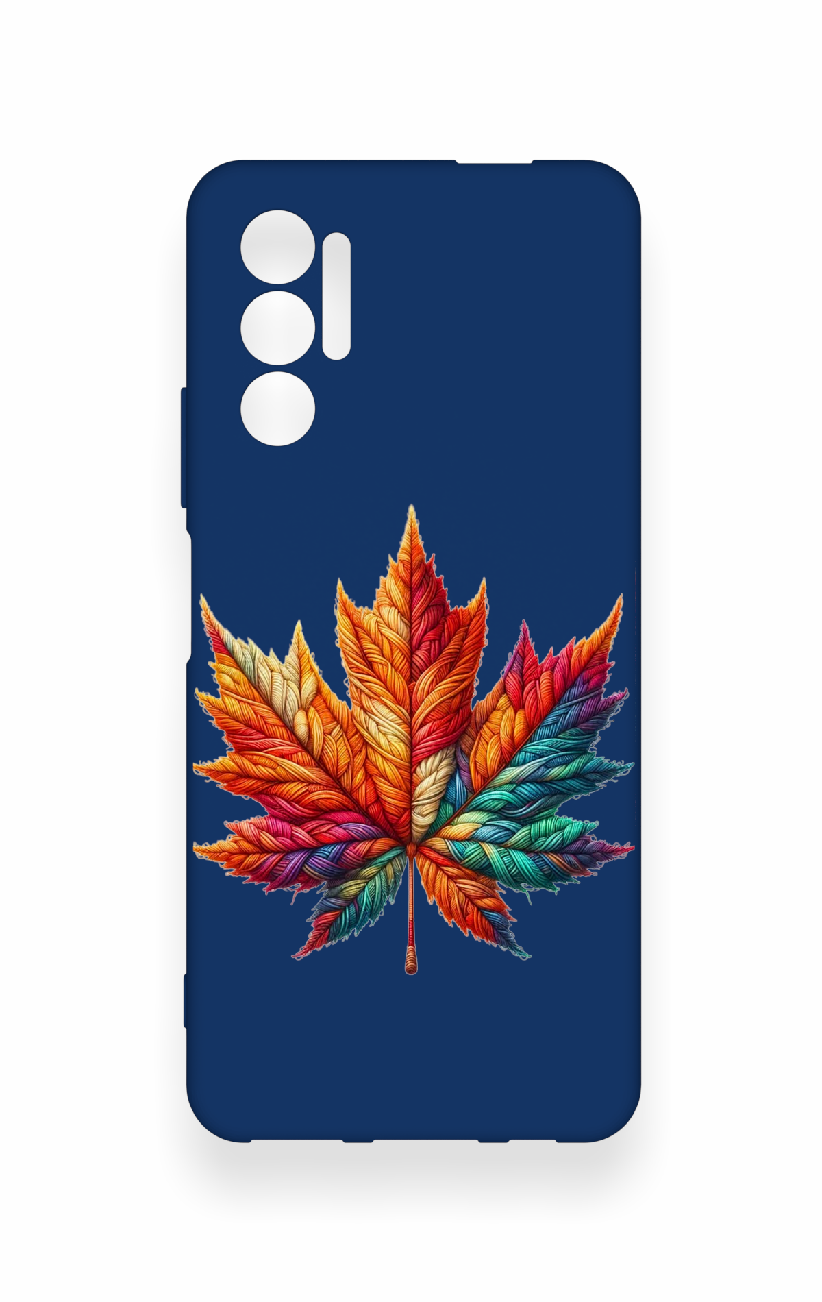 Tecno Pova 3 Uyumlu Renkli Yaprak Desenli Silikon Kılıf