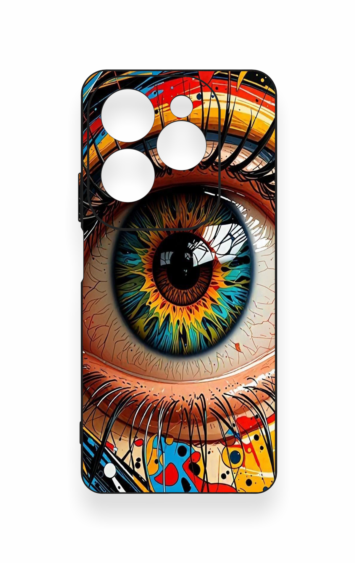 İnfinix Hot 40 Pro Uyumlu Renkli Göz Bebeği Desenli Silikon Kılıf
