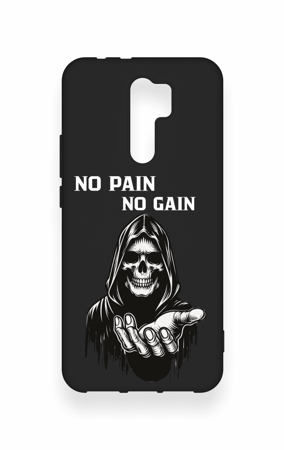 Redmi 9 Uyumlu No Pain No Gain Desenli Silikon Kılıf