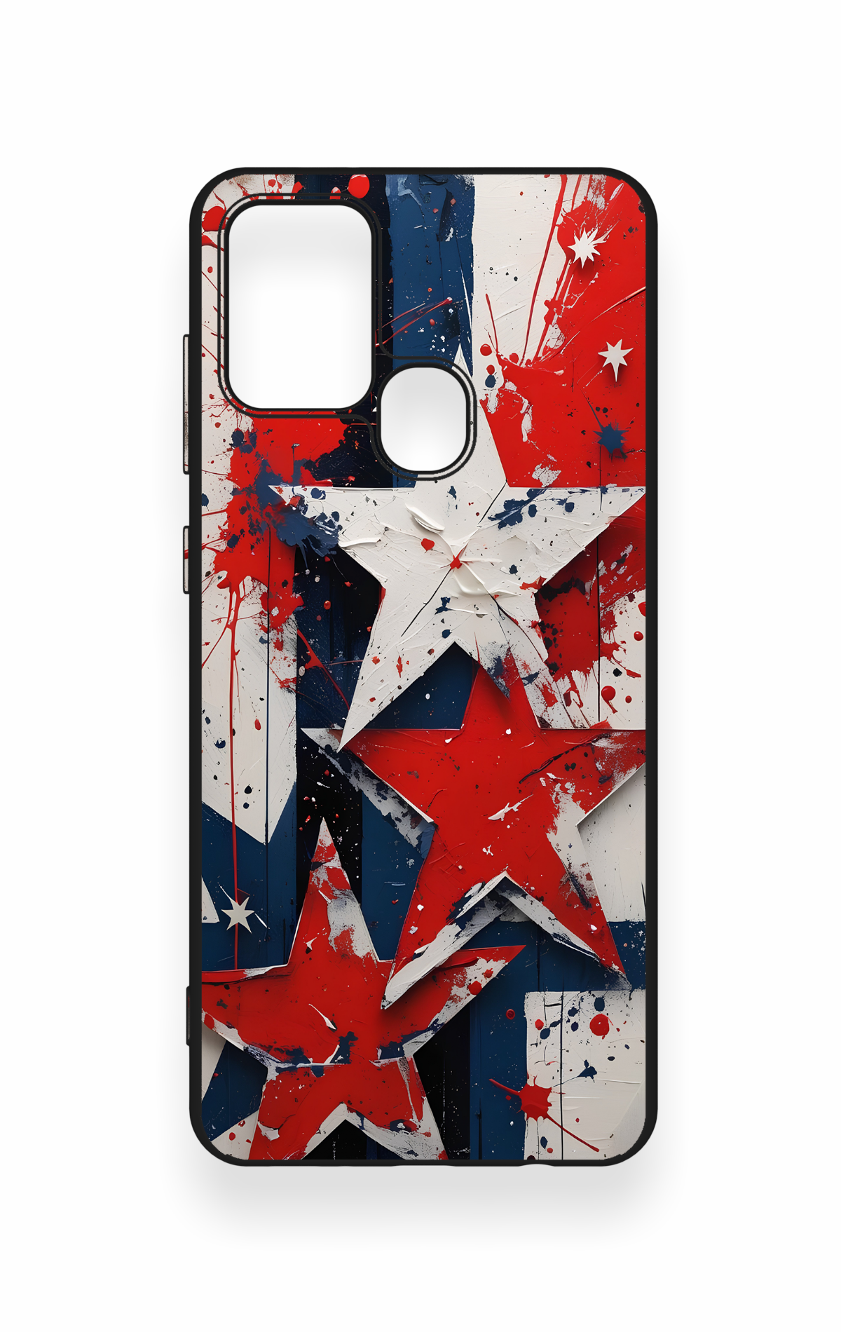 Samsung A21S Uyumlu Star Flag Desenli Silikon Kılıf
