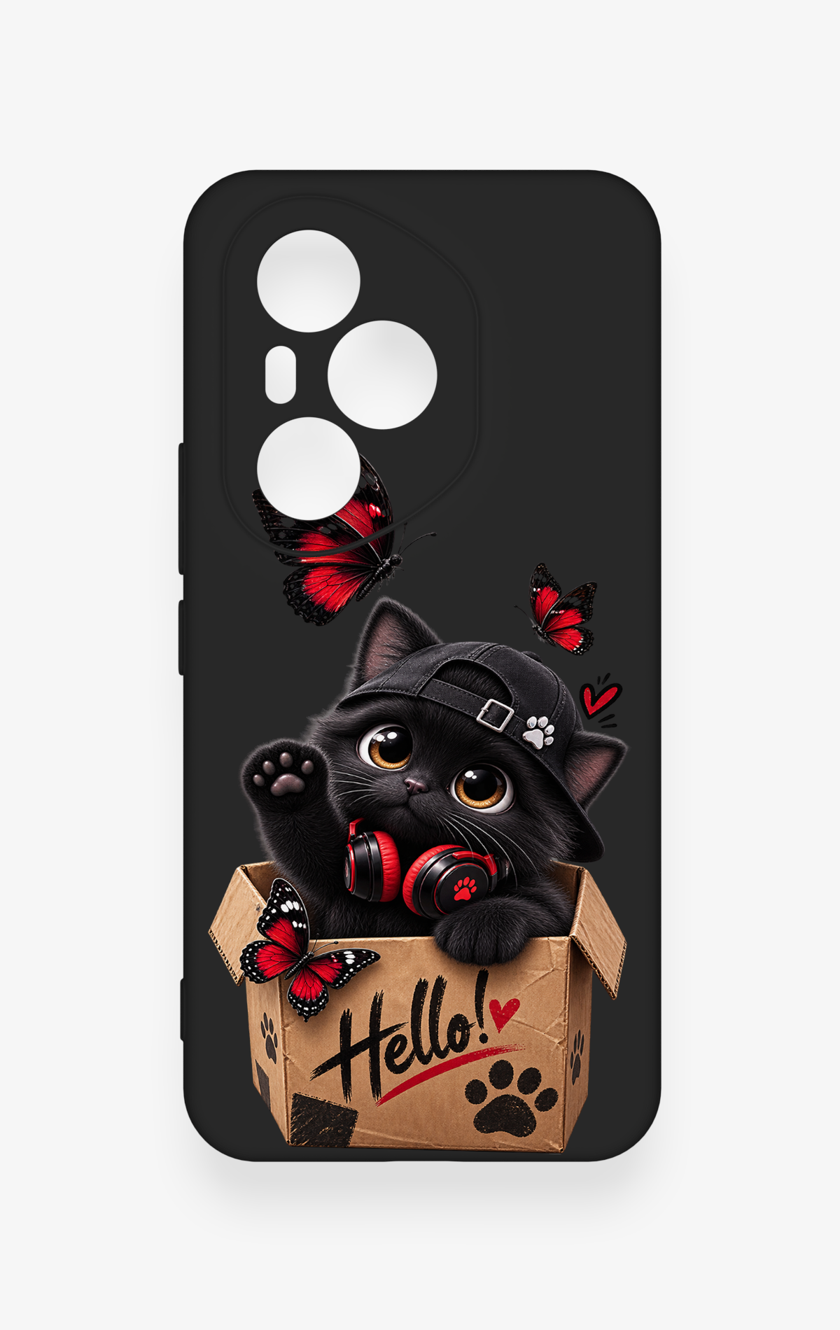 Honor 400 Pro Uyumlu Hello Cat Desenli Silikon Kılıf