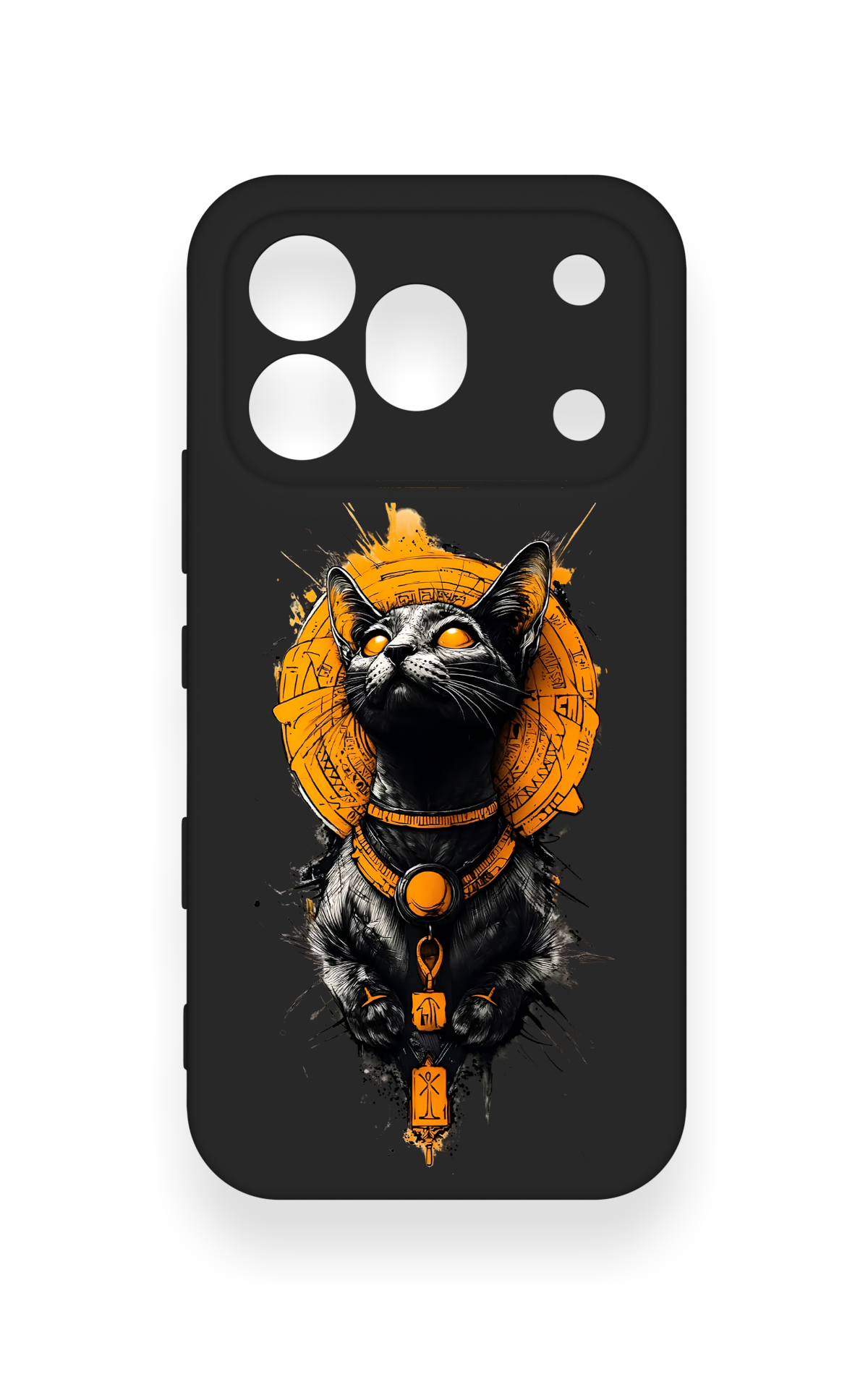 Honor 600 Pro Uyumlu Mısırlı Kedi Tanrısı Desenli Silikon Kılıf