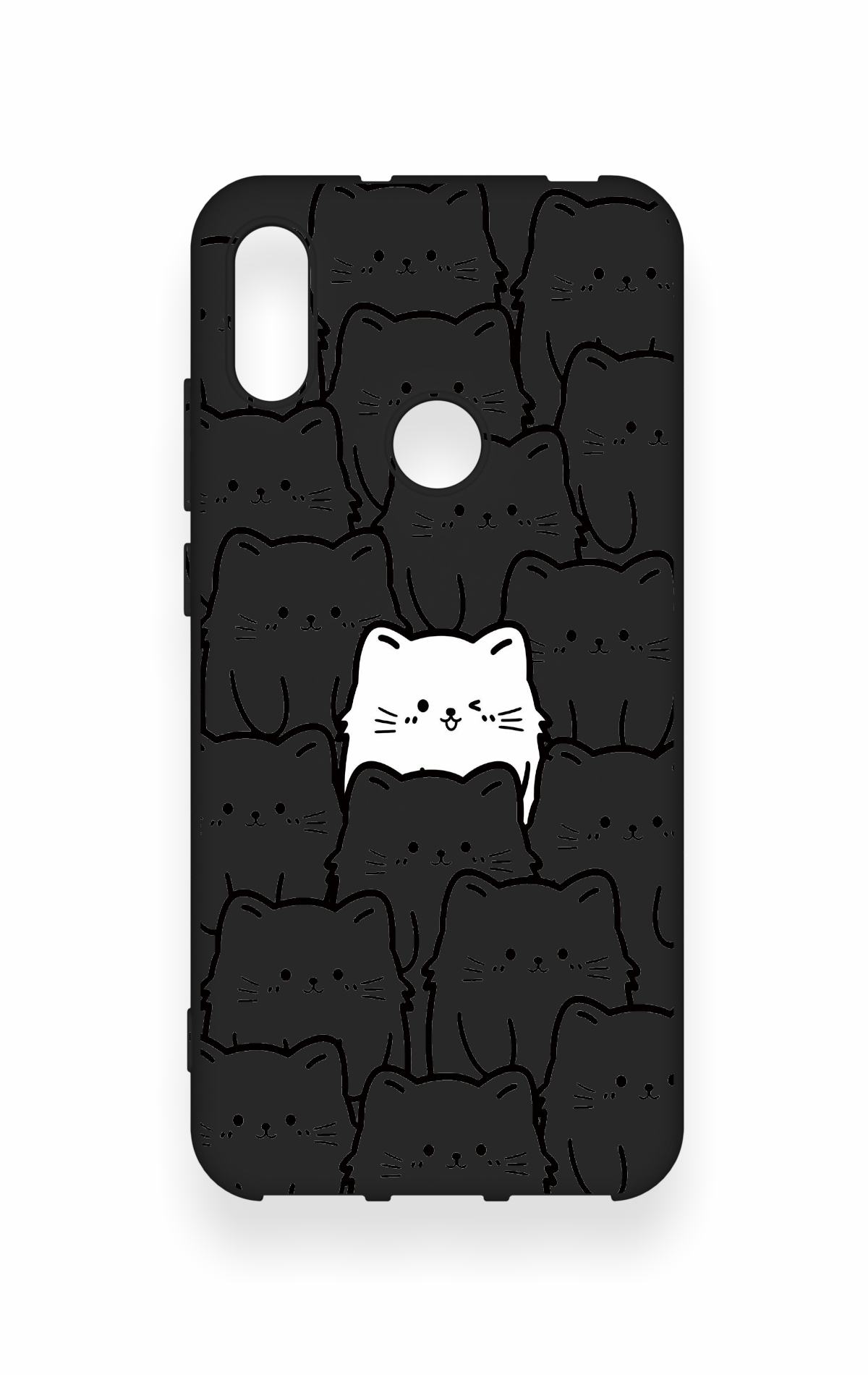 Huawei Y6 2019 Uyumlu Many Cats Desenli Silikon Kılıf