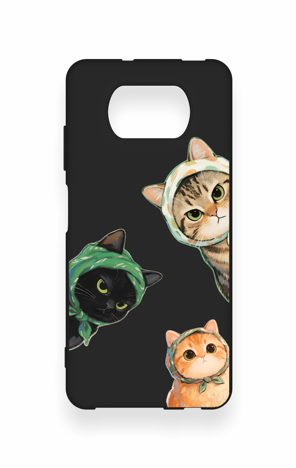 Poco X3 Uyumlu Kedi Ekibi Desenli Silikon Kılıf