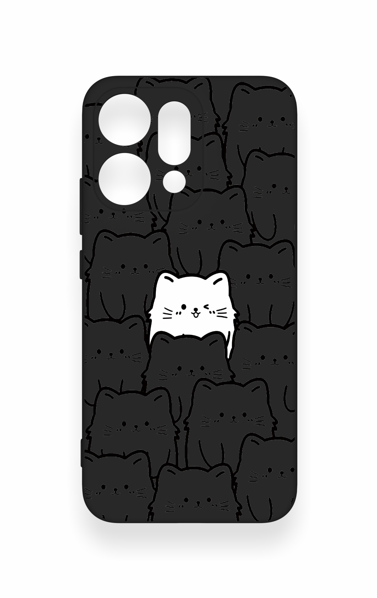 Oppo Reno 14 Uyumlu Many Cats Desenli Silikon Kılıf