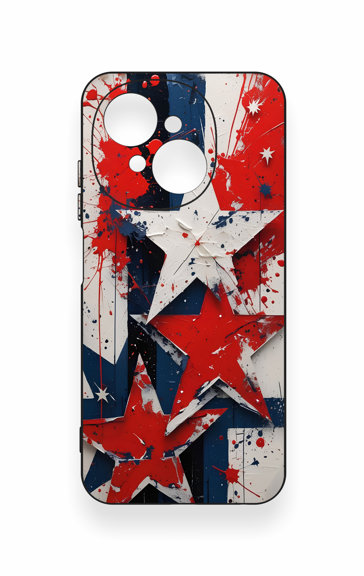 Tecno Spark Go1 Uyumlu Star Flag Desenli Silikon Kılıf