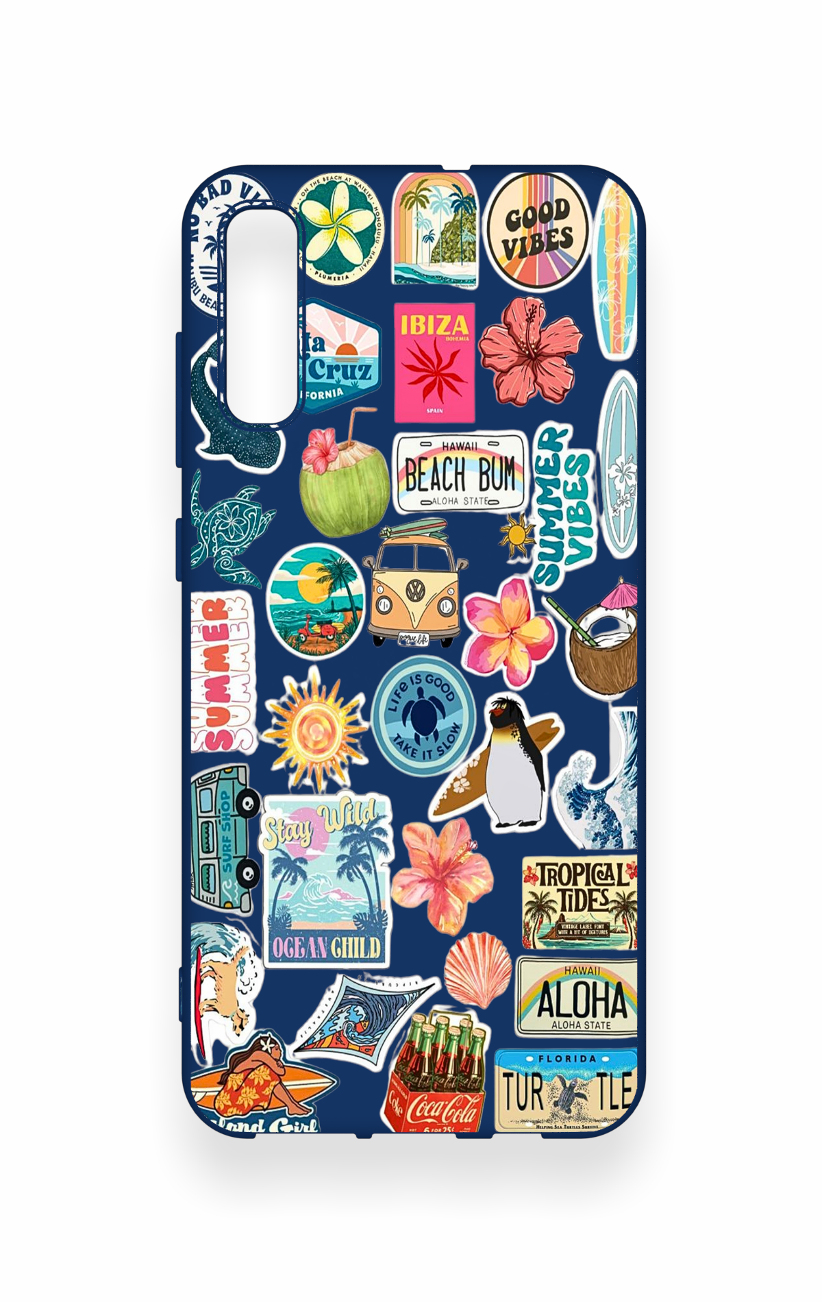 Samsung A70 Uyumlu Summer Vibes Desenli Silikon Kılıf