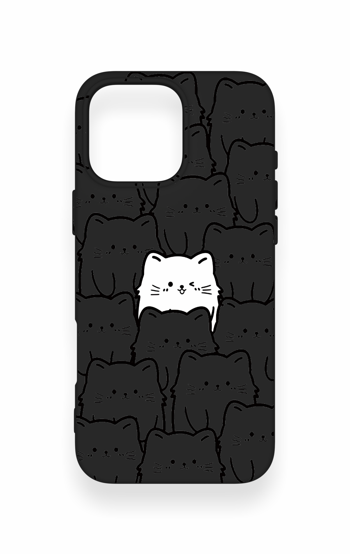 iPhone 16 Pro Max Uyumlu Many Cats Desenli Silikon Kılıf