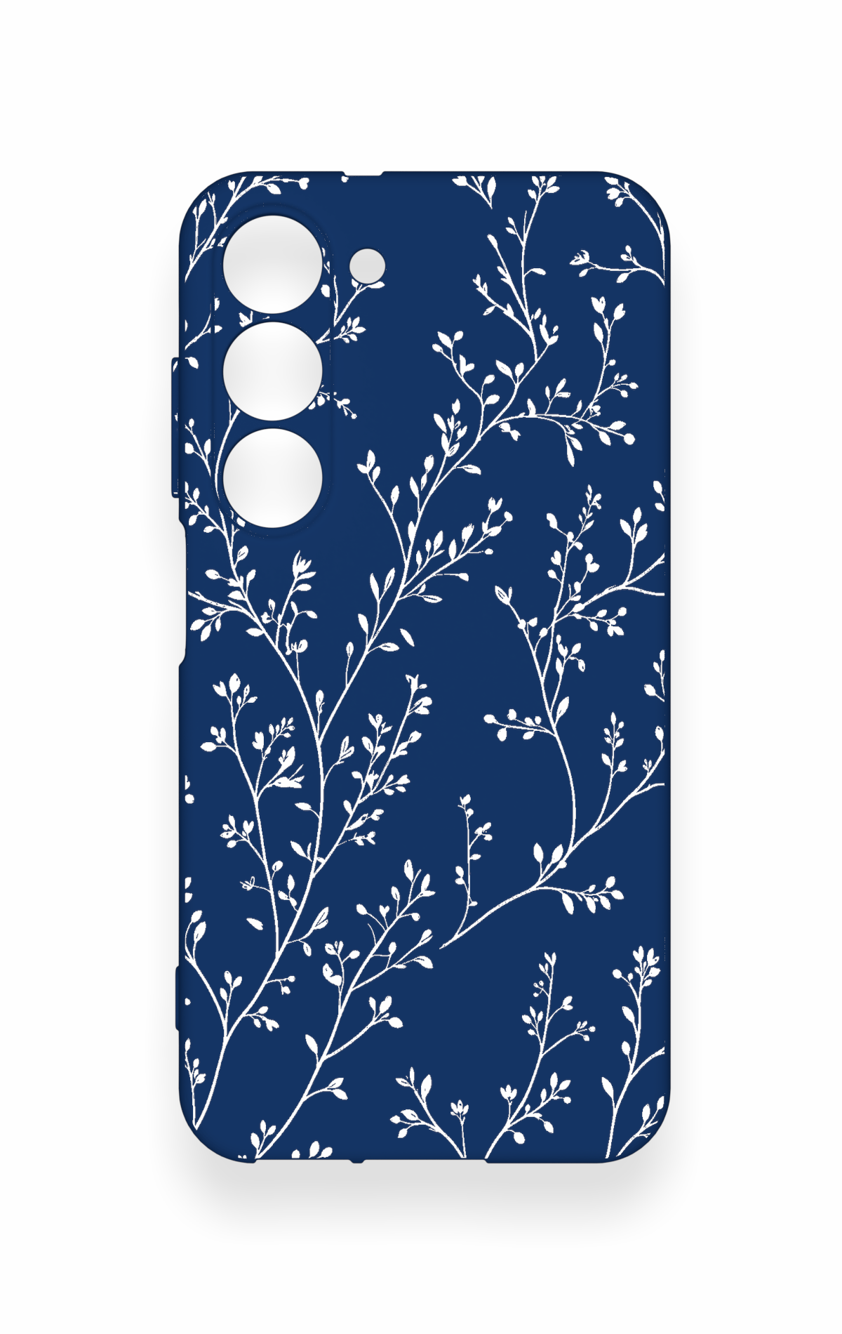 Samsung S23 Uyumlu İnce Yaprak Dalı Desenli Silikon Kılıf