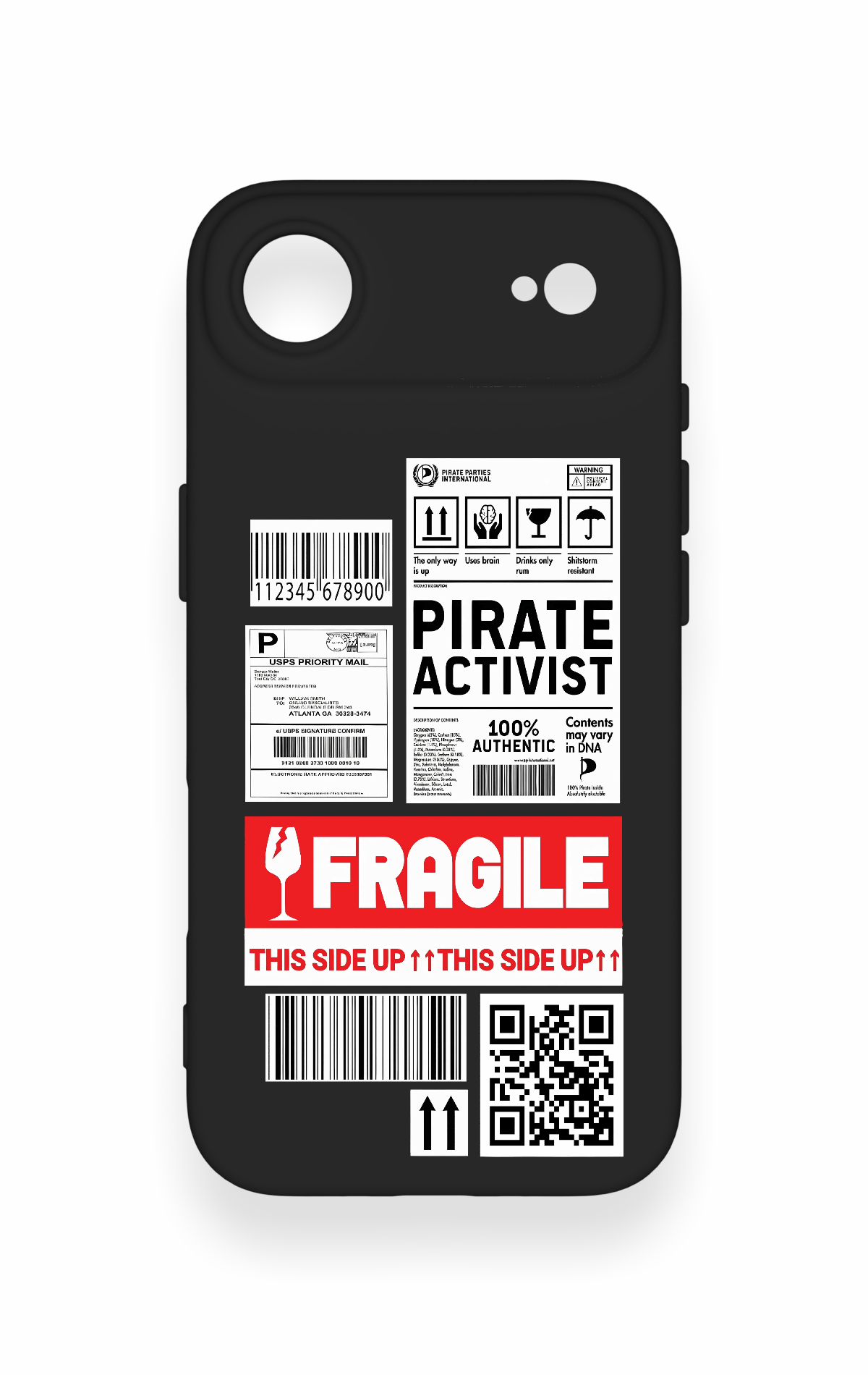 iPhone 17 Air Uyumlu Fragile Desenli Silikon Kılıf