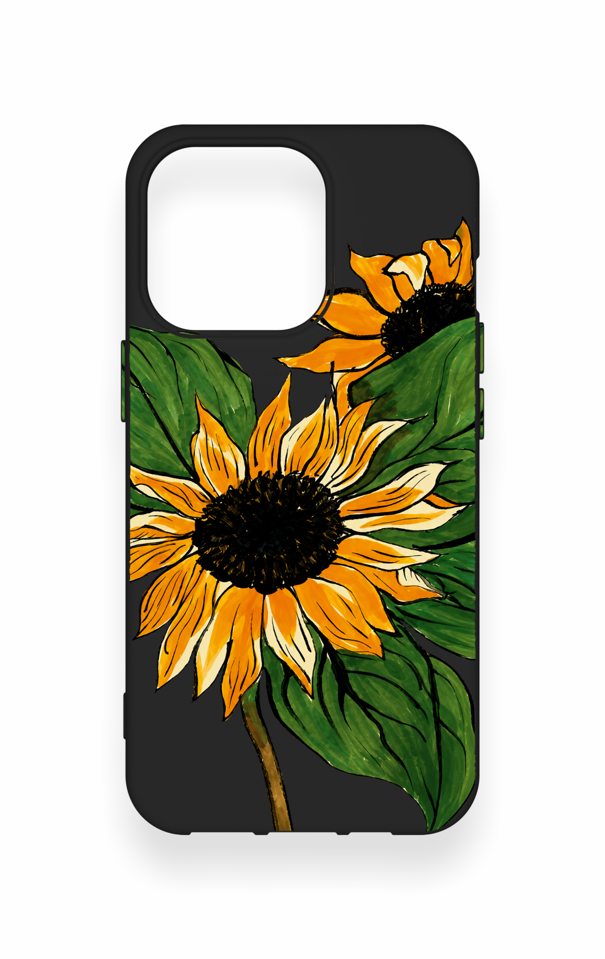 iPhone 13 Pro Uyumlu Ay Çiçeği Desenli Silikon Kılıf