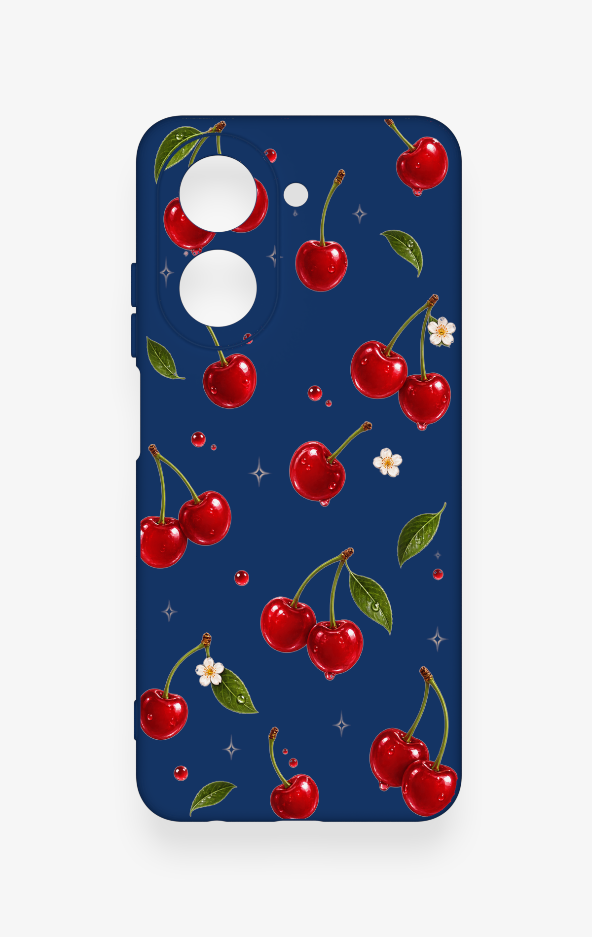 Redmi A5 Uyumlu Kiraz Papatya Desenli Silikon Kılıf