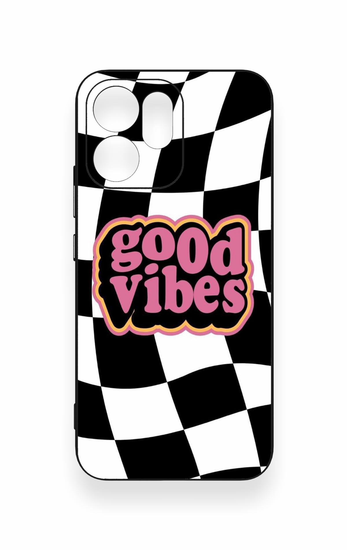 Oppo Reno 14F Uyumlu Black Good Vibes Desenli Silikon Kılıf