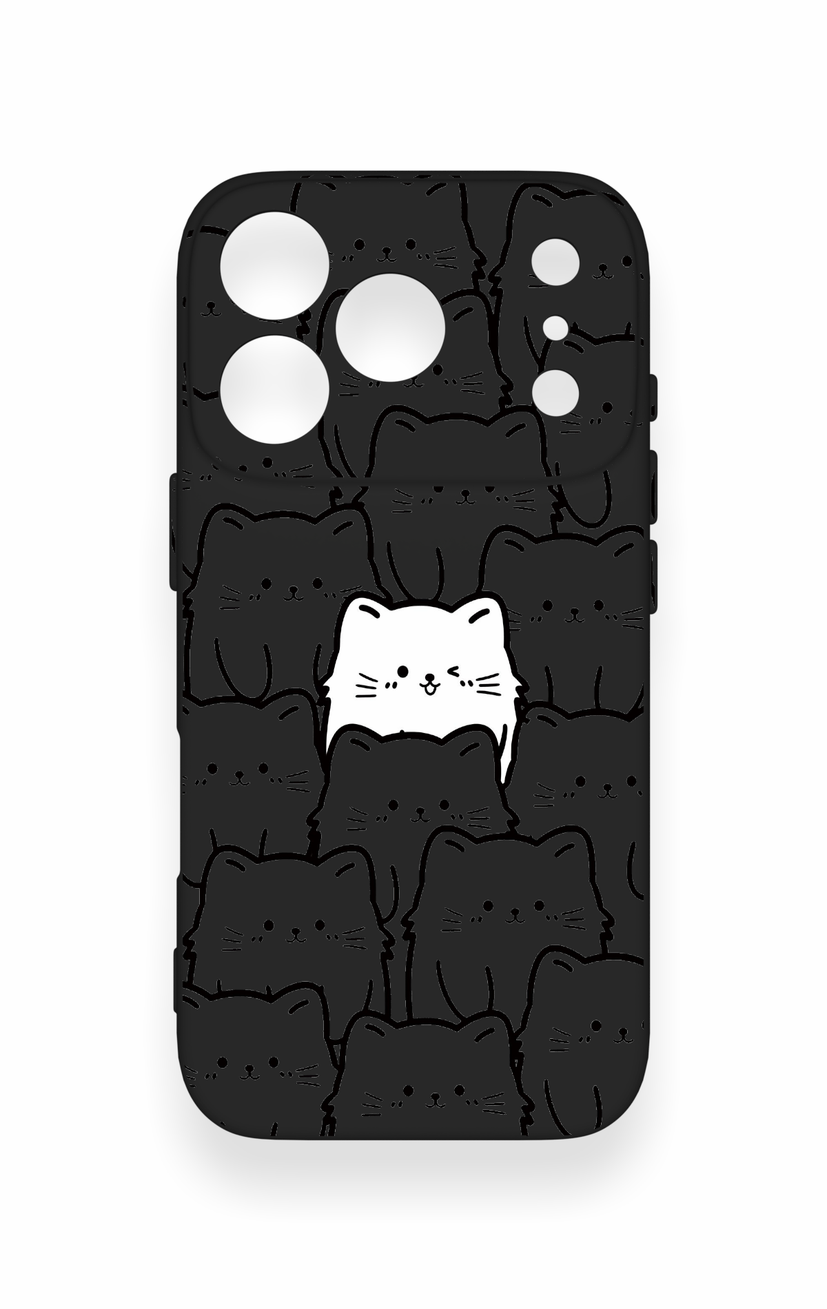 iPhone 17 Pro Uyumlu Many Cats Desenli Silikon Kılıf
