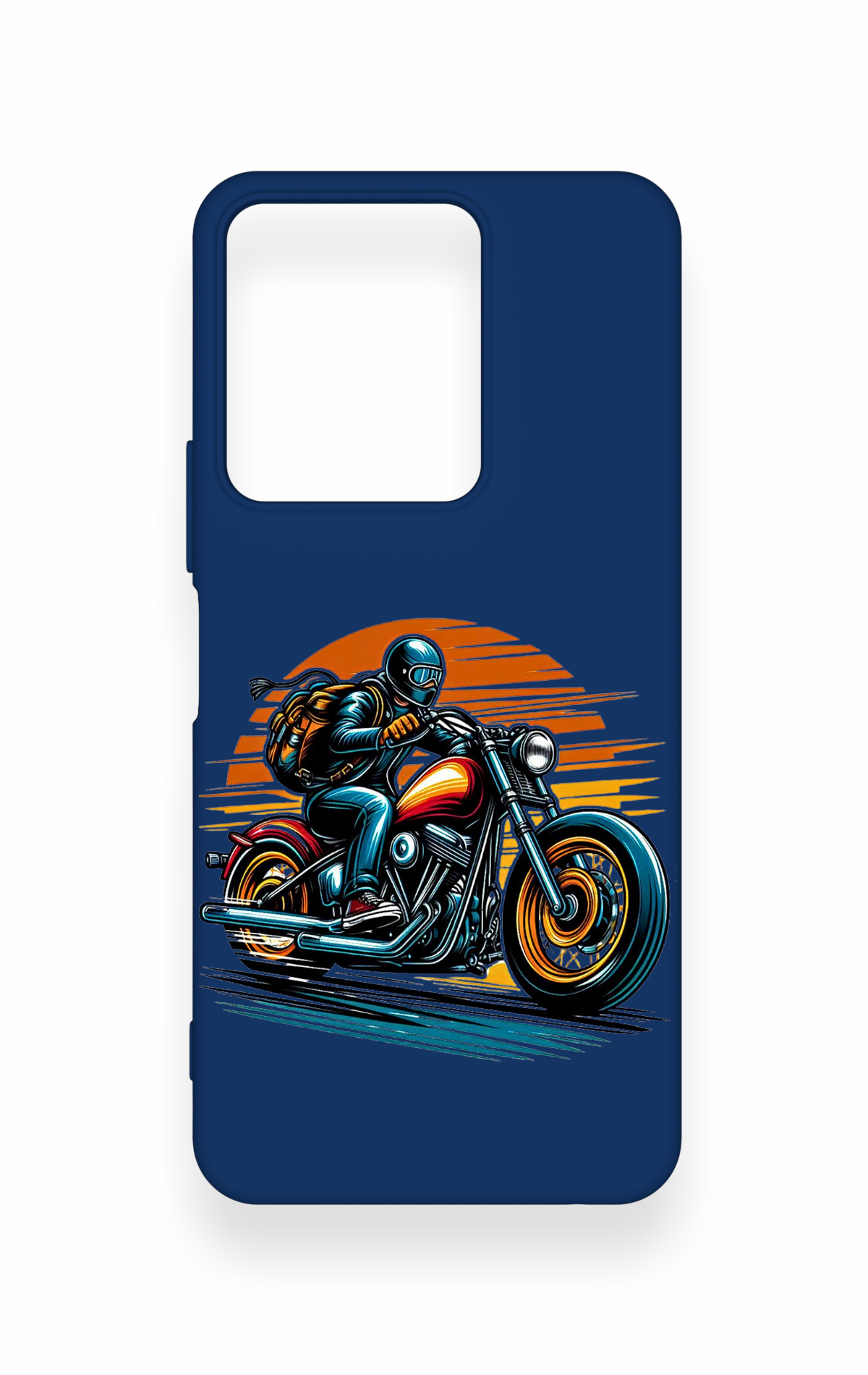 Vivo Y35 Uyumlu Moto Rider Desenli Silikon Kılıf