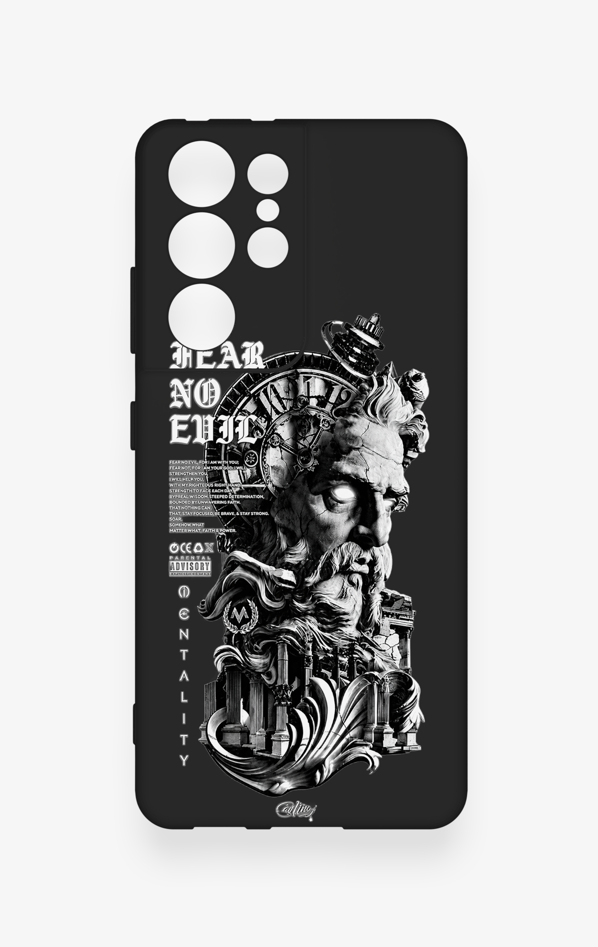 Samsung S21 Ultra Uyumlu Fear No Evil Desenli Silikon Kılıf