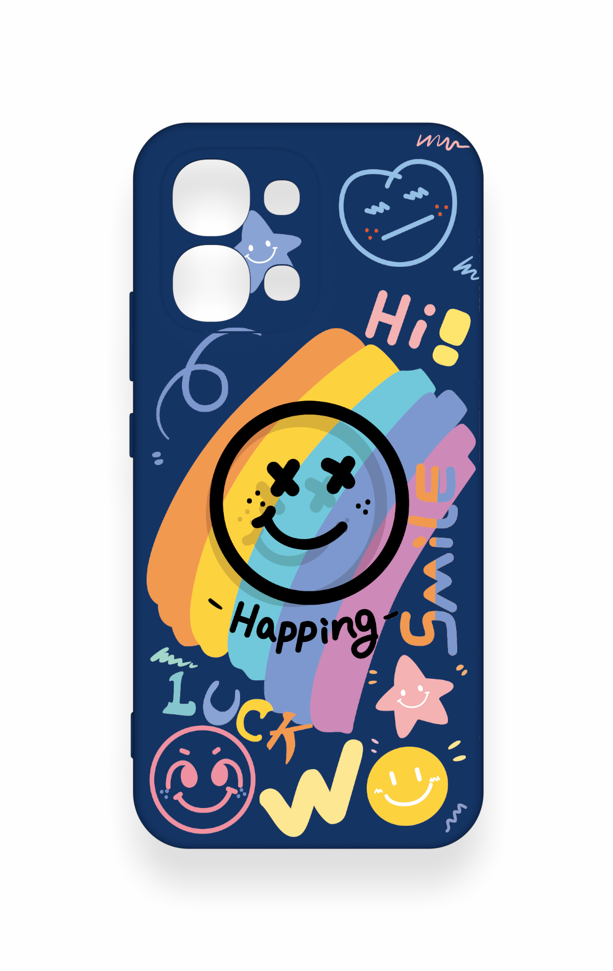 Oppo A6 Pro Uyumlu Happing Smile Desenli Silikon Kılıf