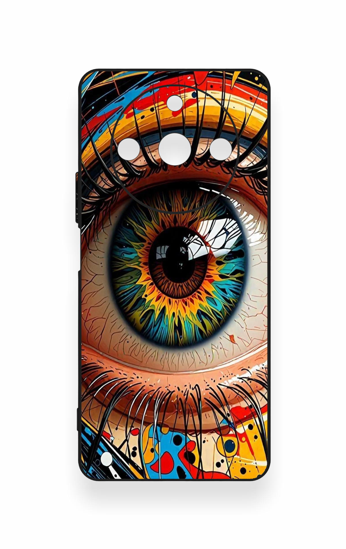 Realme 11 Pro Uyumlu Renkli Göz Bebeği Desenli Silikon Kılıf