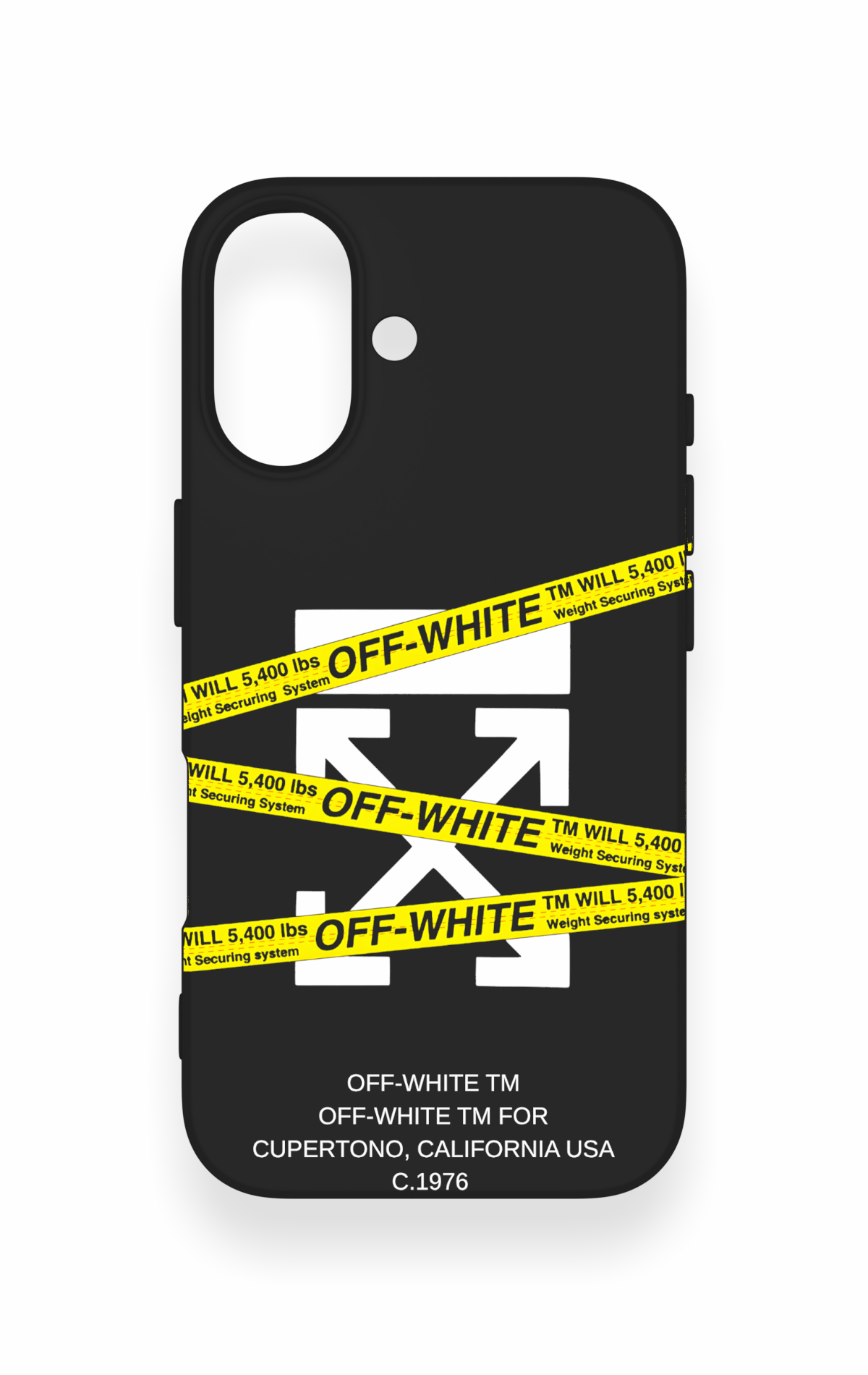 iPhone 16 Uyumlu Off White Desenli Silikon Kılıf