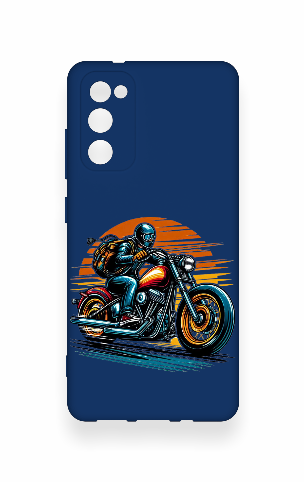 Samsung S20Fe Uyumlu Moto Rider Desenli Silikon Kılıf