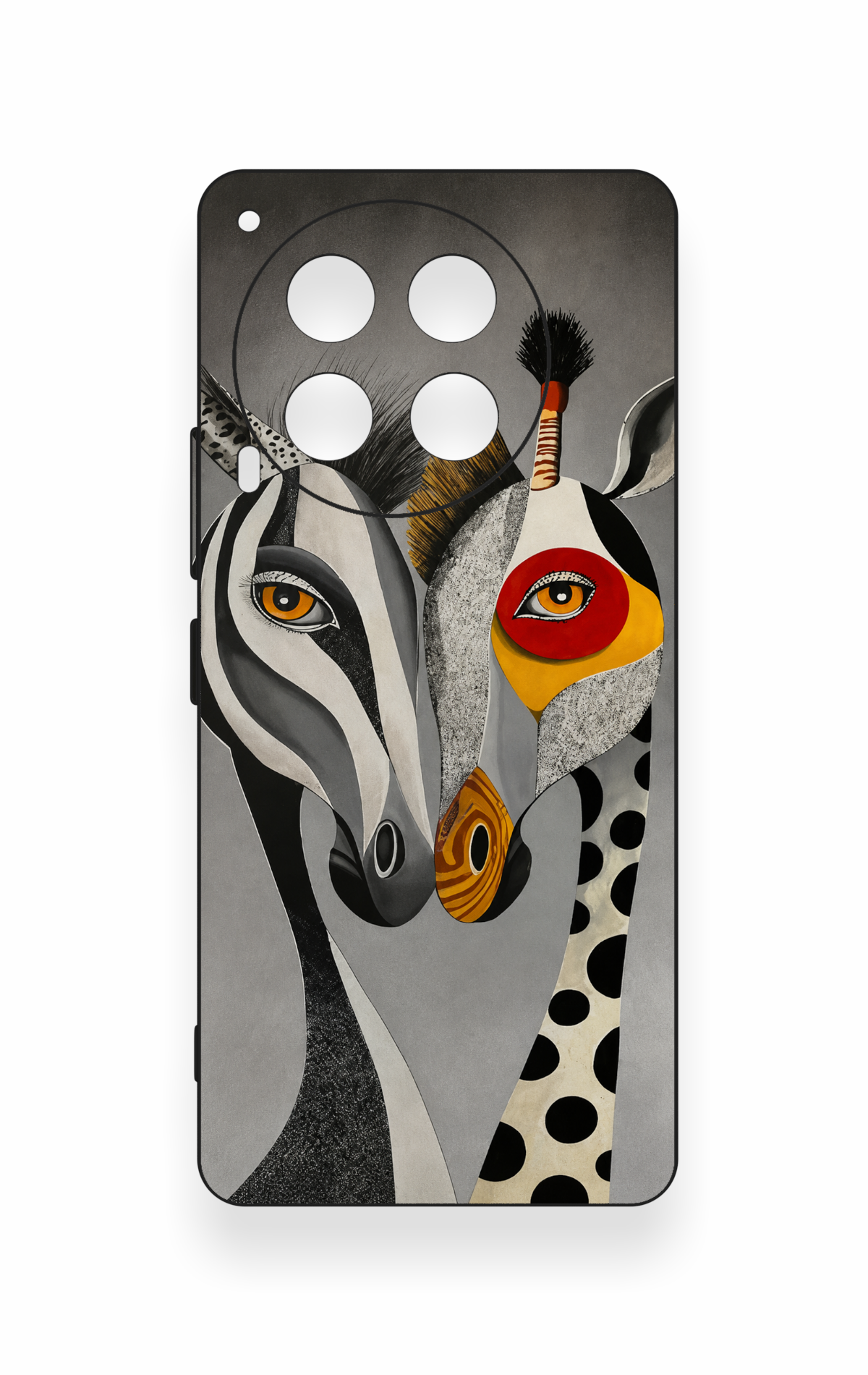 Tecno Camon 30 Uyumlu Zebra ve Zürafa Desenli Silikon Kılıf