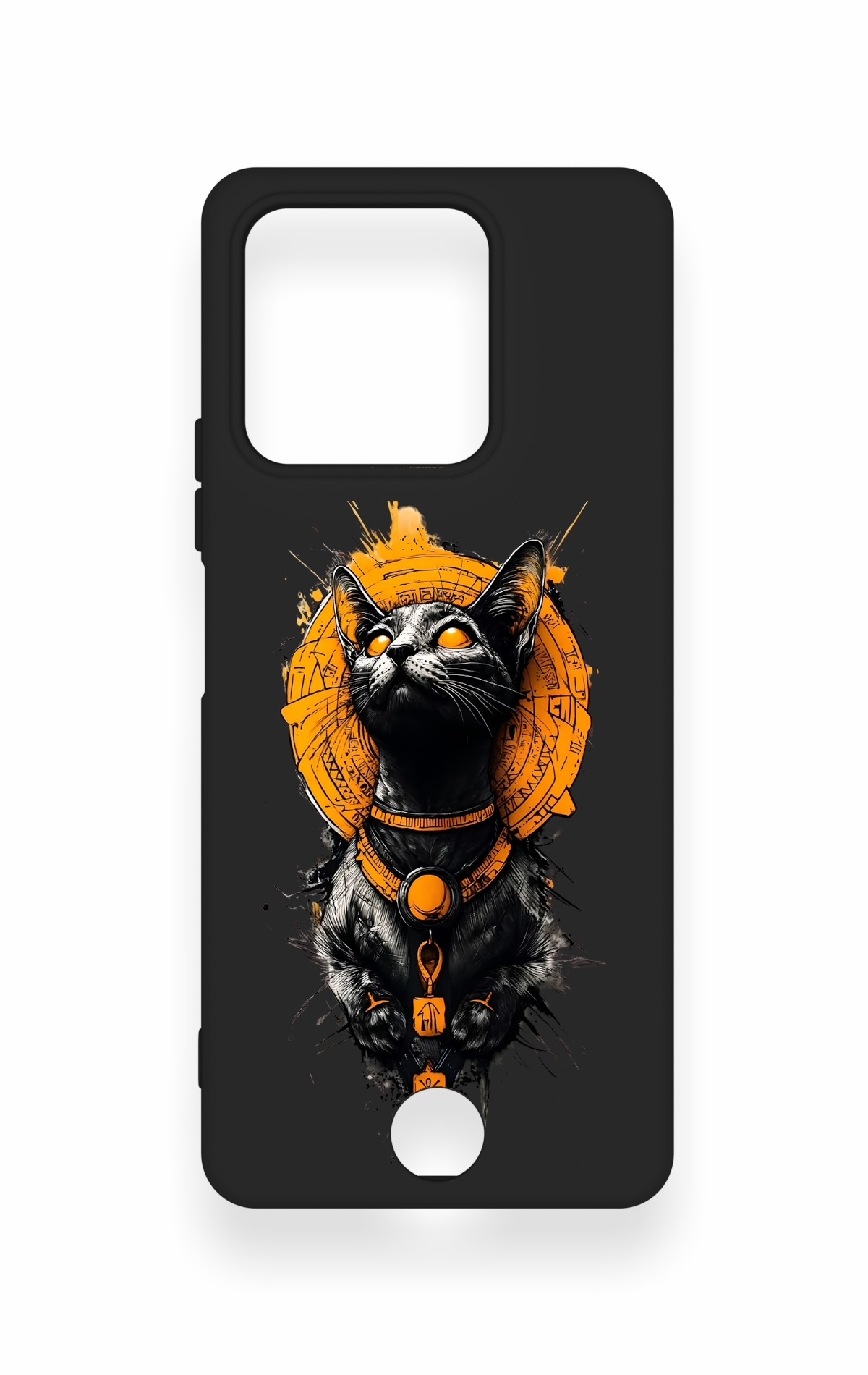 Reeder S71 Uyumlu Mısırlı Kedi Tanrısı Desenli Silikon Kılıf