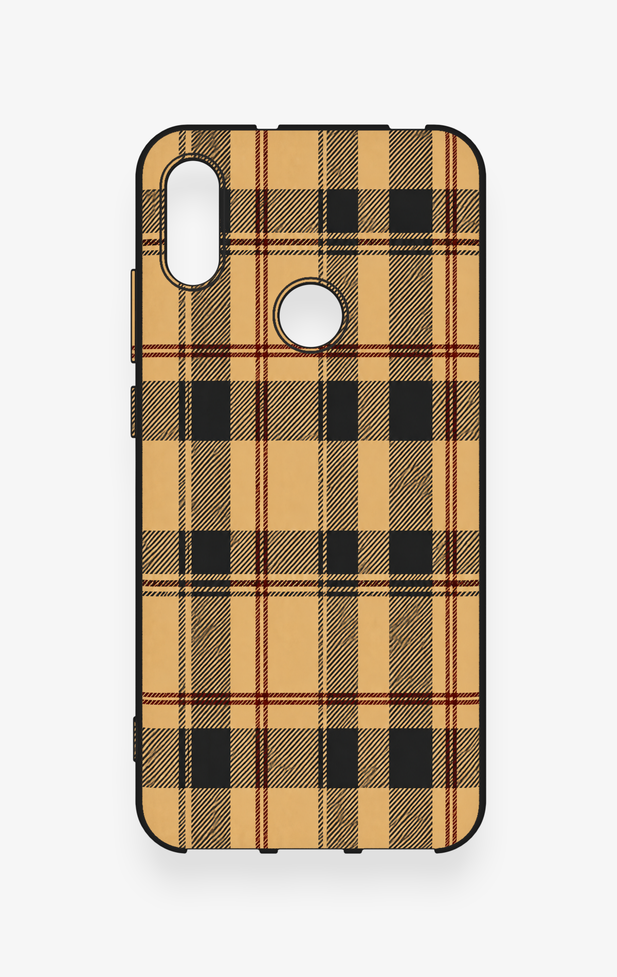 Huawei Y6 2019 Uyumlu Burberry Ekose Desenli Silikon Kılıf