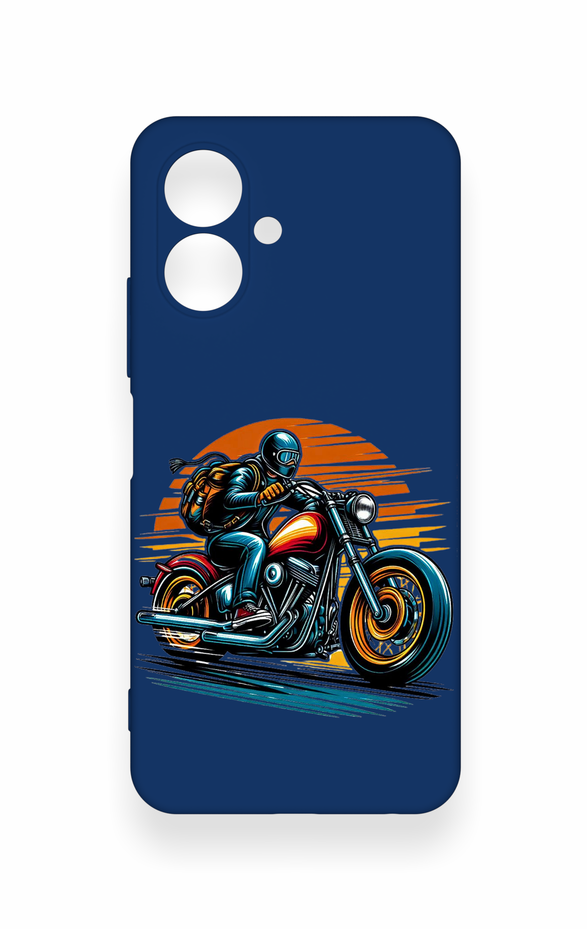 Tecno Spark Go 2 Uyumlu Moto Rider Desenli Silikon Kılıf