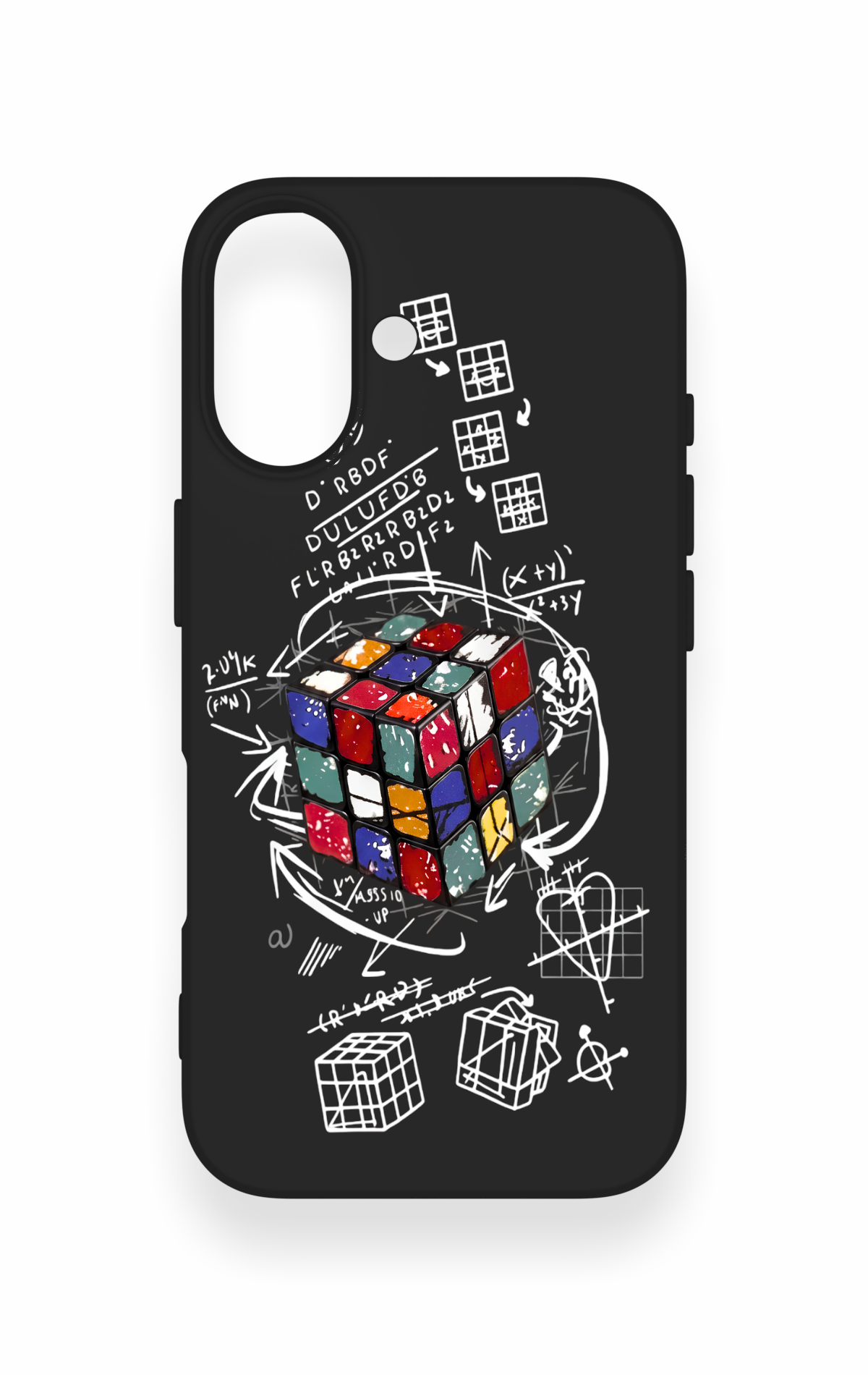 iPhone 16 Uyumlu Rubik Küb Desenli Silikon Kılıf