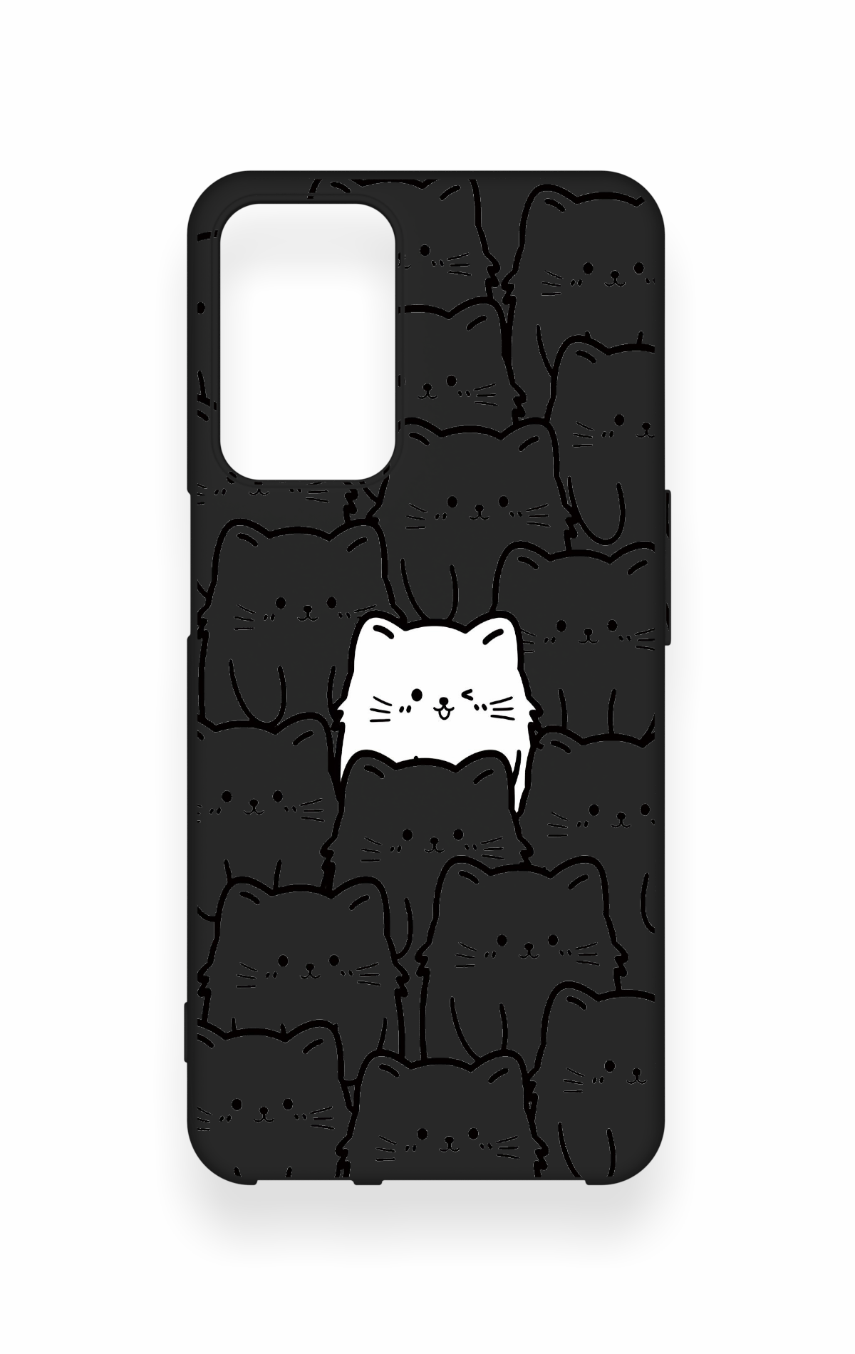 Oppo A16 Uyumlu Many Cats Desenli Silikon Kılıf