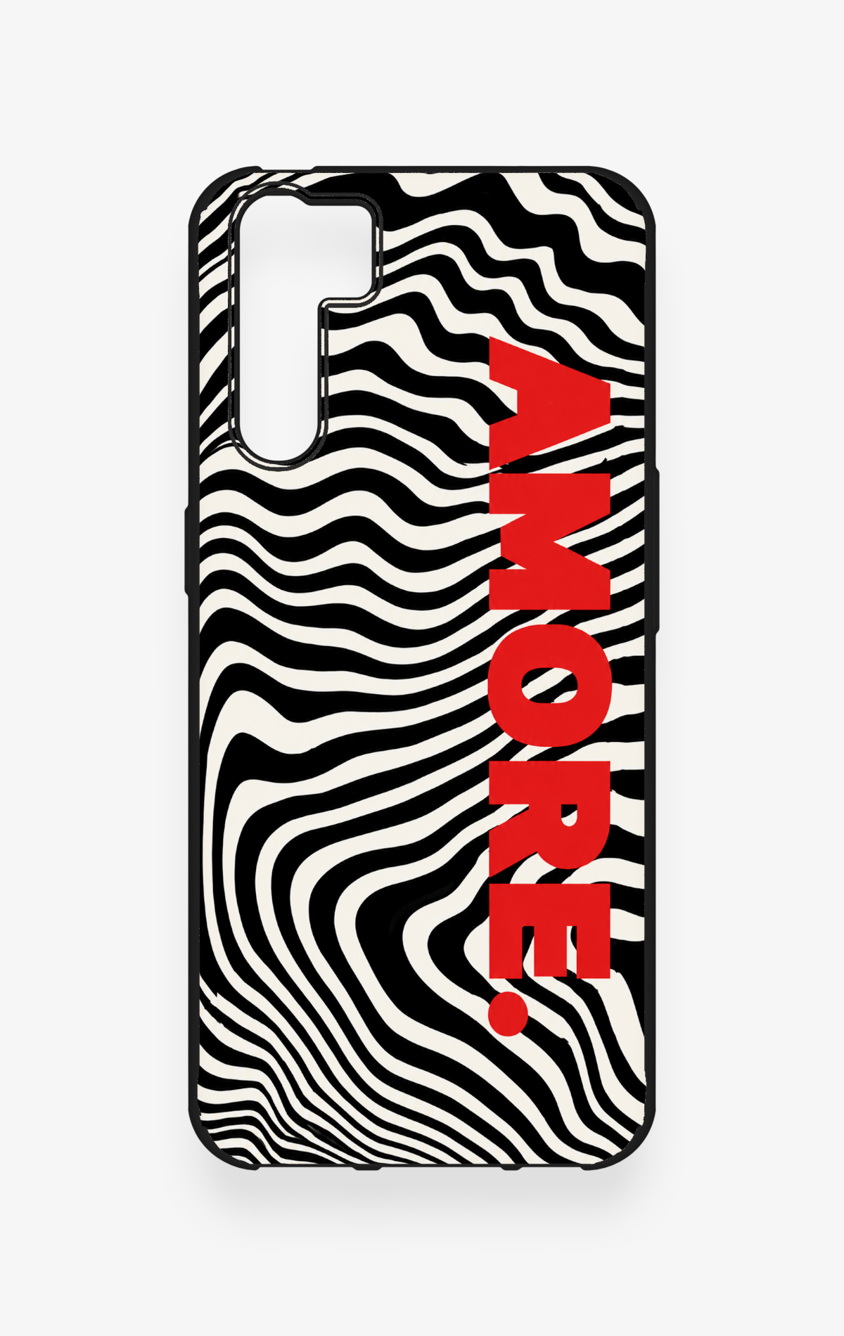 Oppo A91 Uyumlu Zebra Amore Desenli Silikon Kılıf