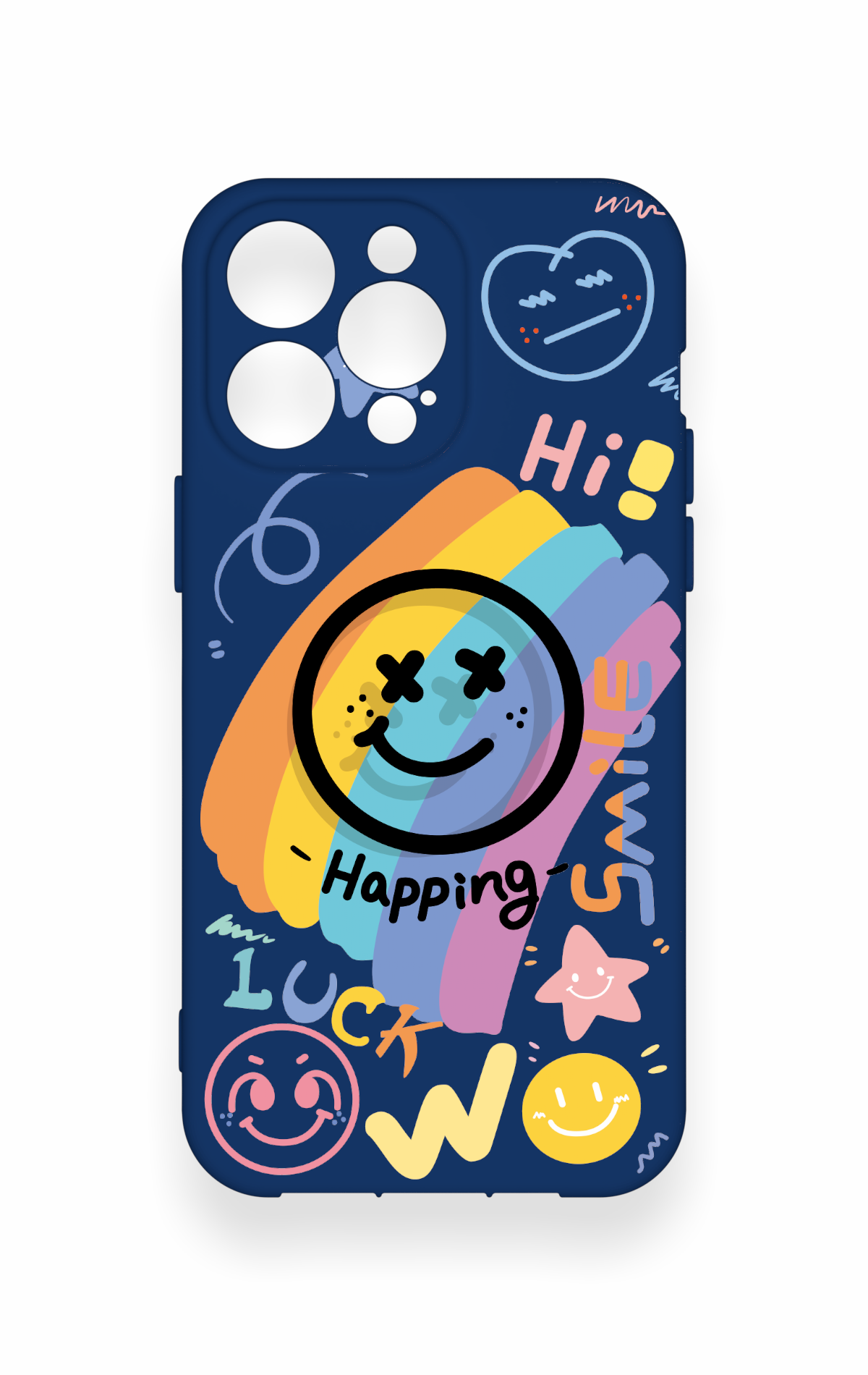 iPhone 14 Pro Max Uyumlu Happing Smile Desenli Silikon Kılıf