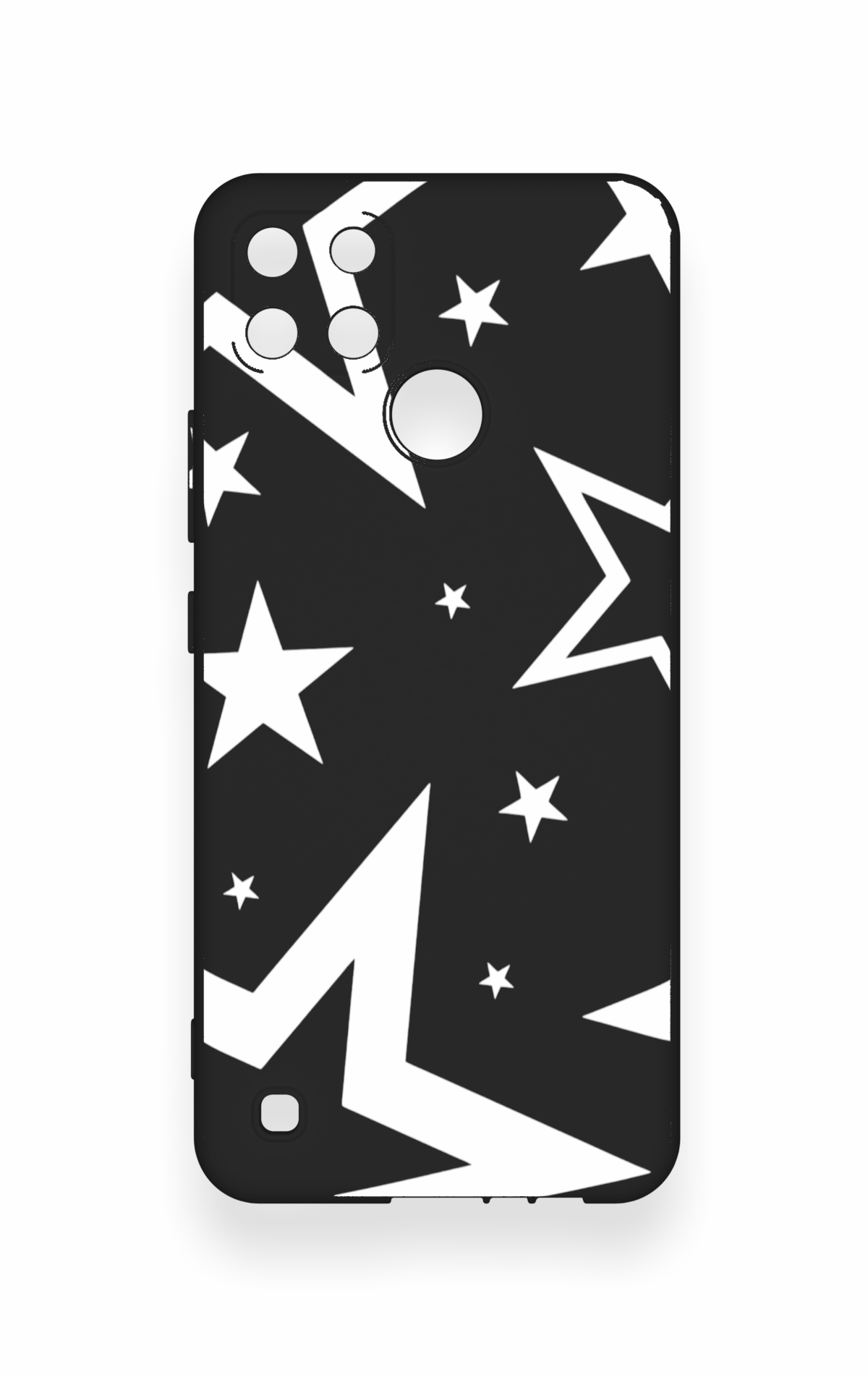 Realme C21Y Uyumlu Siyah Mega Star Desenli Silikon Kılıf