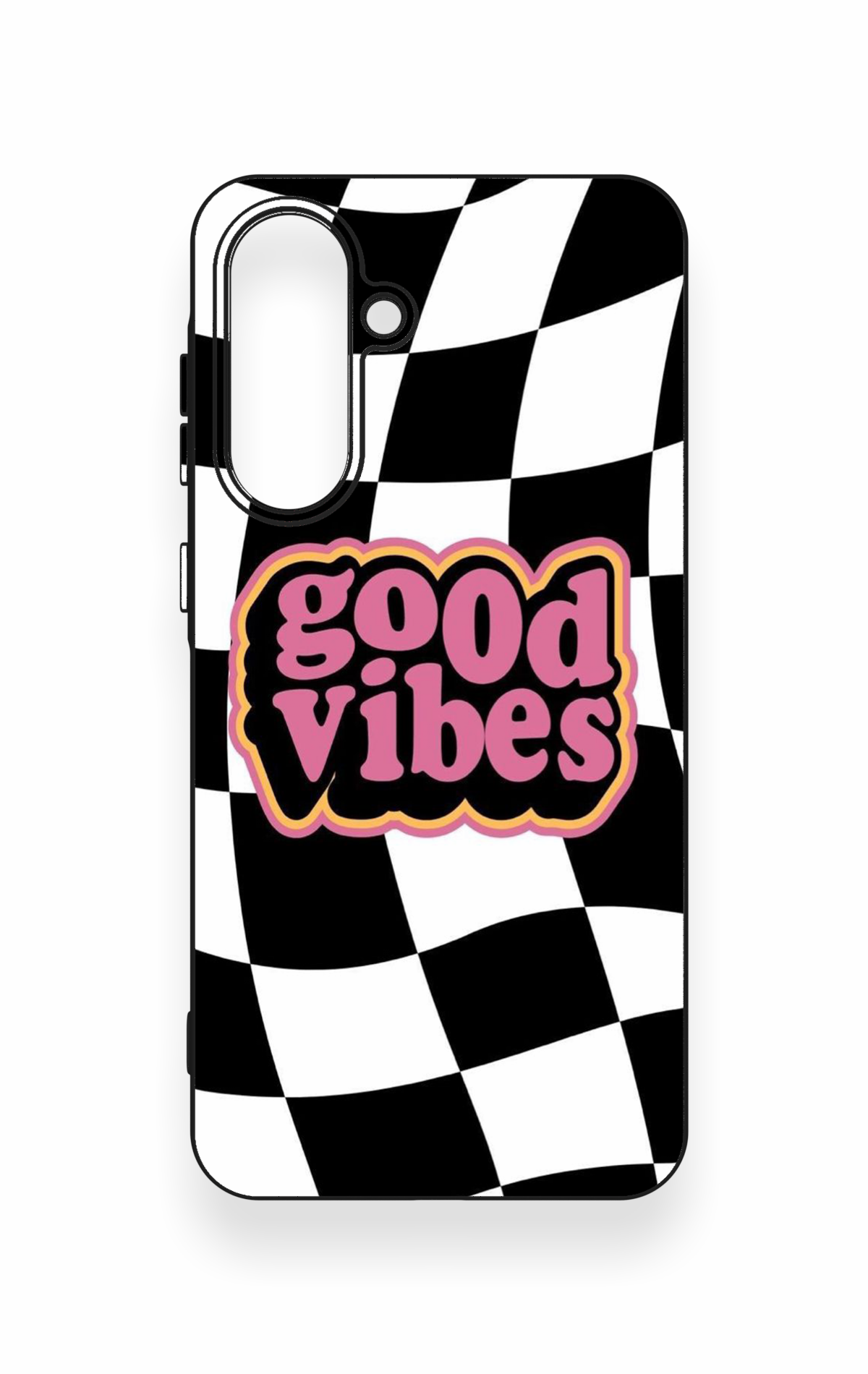 Samsung A56 Uyumlu Black Good Vibes Desenli Silikon Kılıf