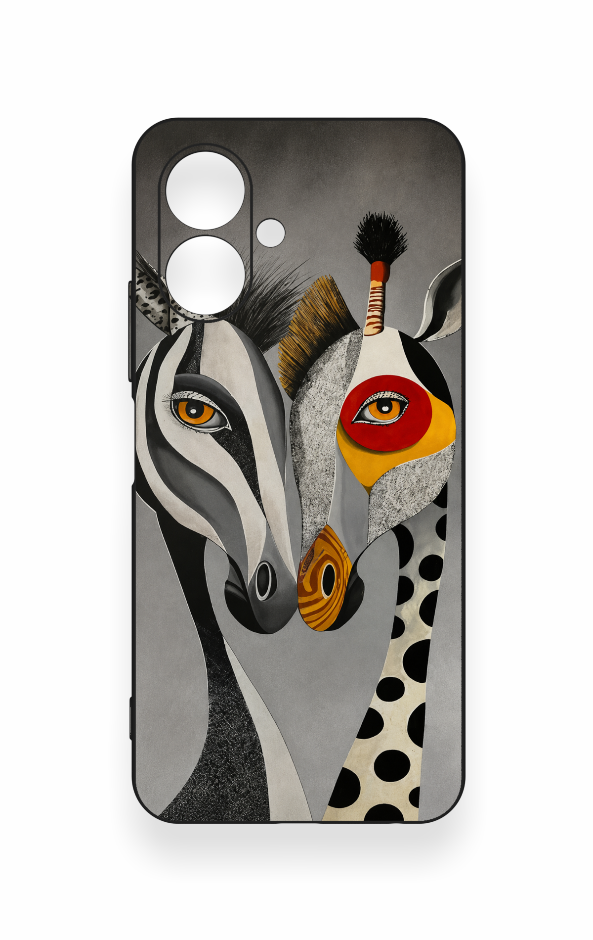 Tecno Spark Go 2 Uyumlu Zebra ve Zürafa Desenli Silikon Kılıf