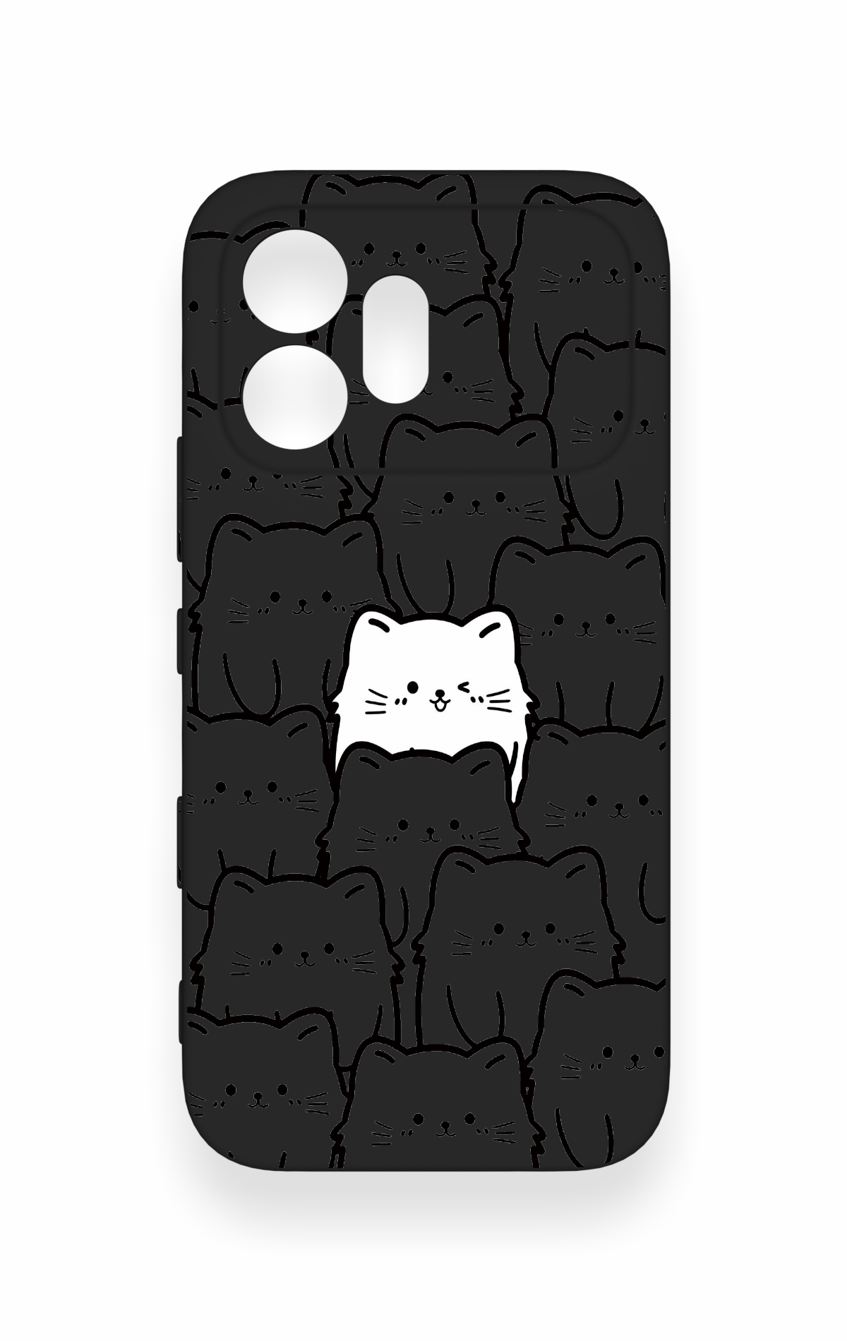 Honor 600 Uyumlu Many Cats Desenli Silikon Kılıf