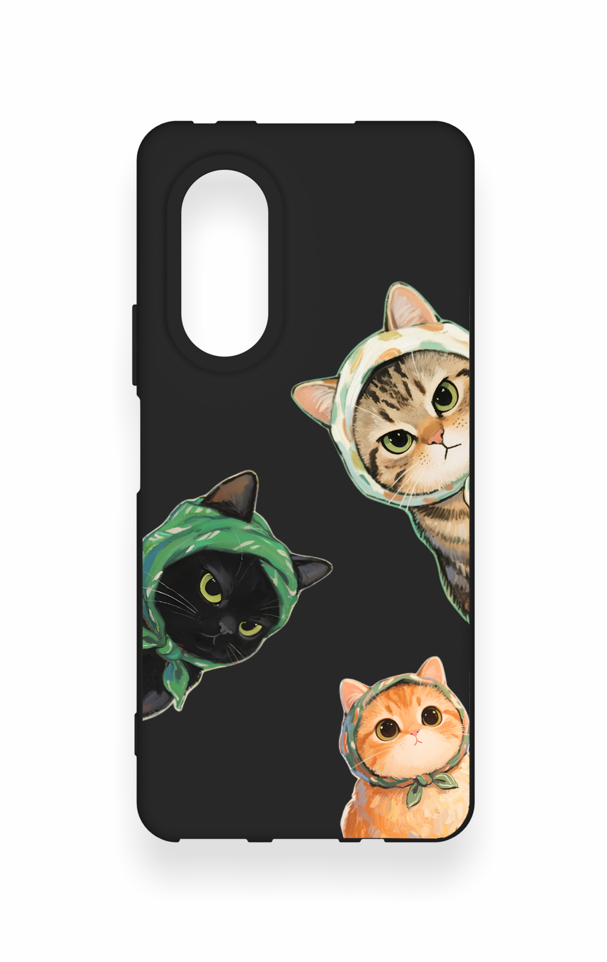 Huawei Nova 9Se Uyumlu Kedi Ekibi Desenli Silikon Kılıf