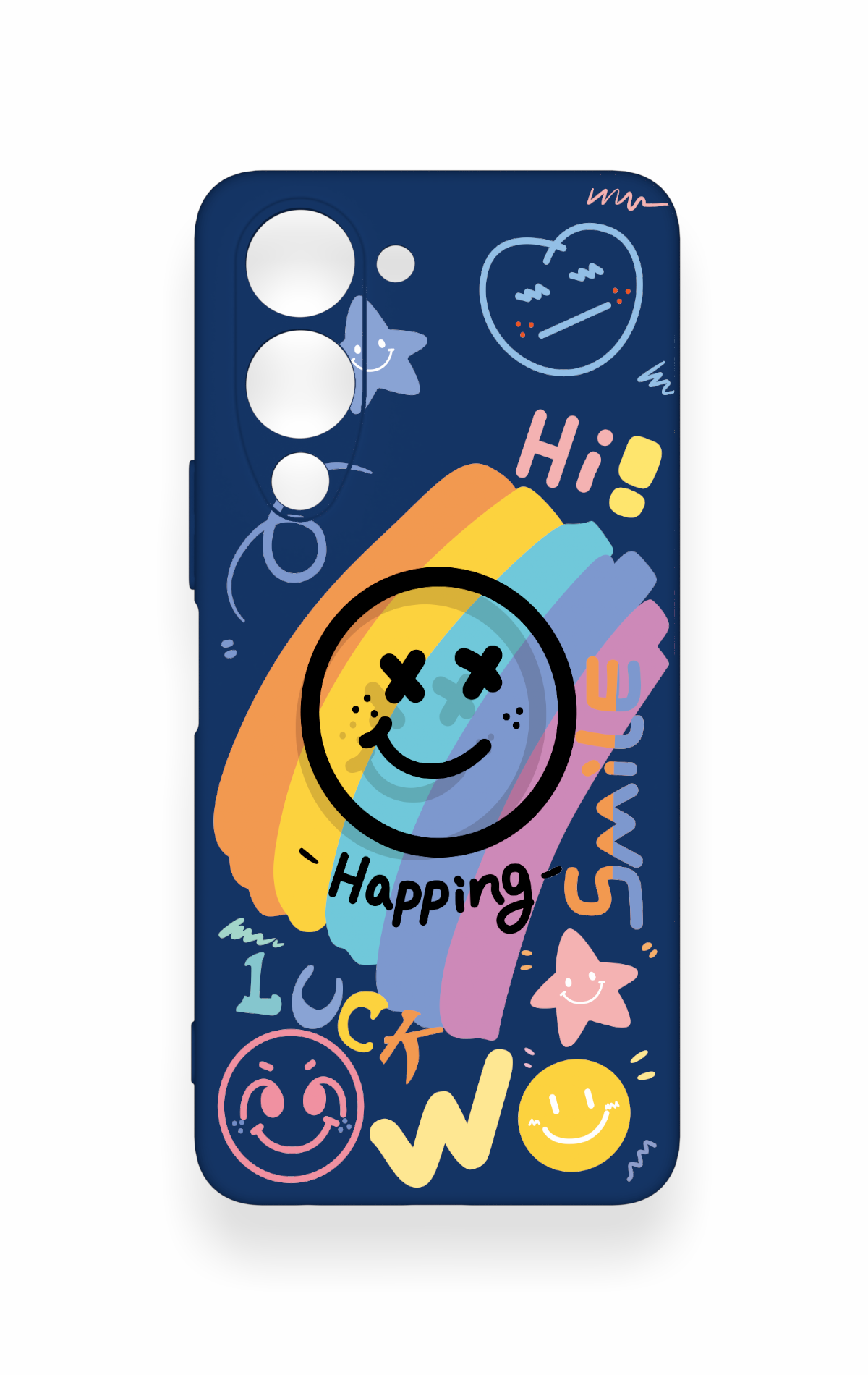 Vivo Y19 5G Uyumlu Happing Smile Desenli Silikon Kılıf