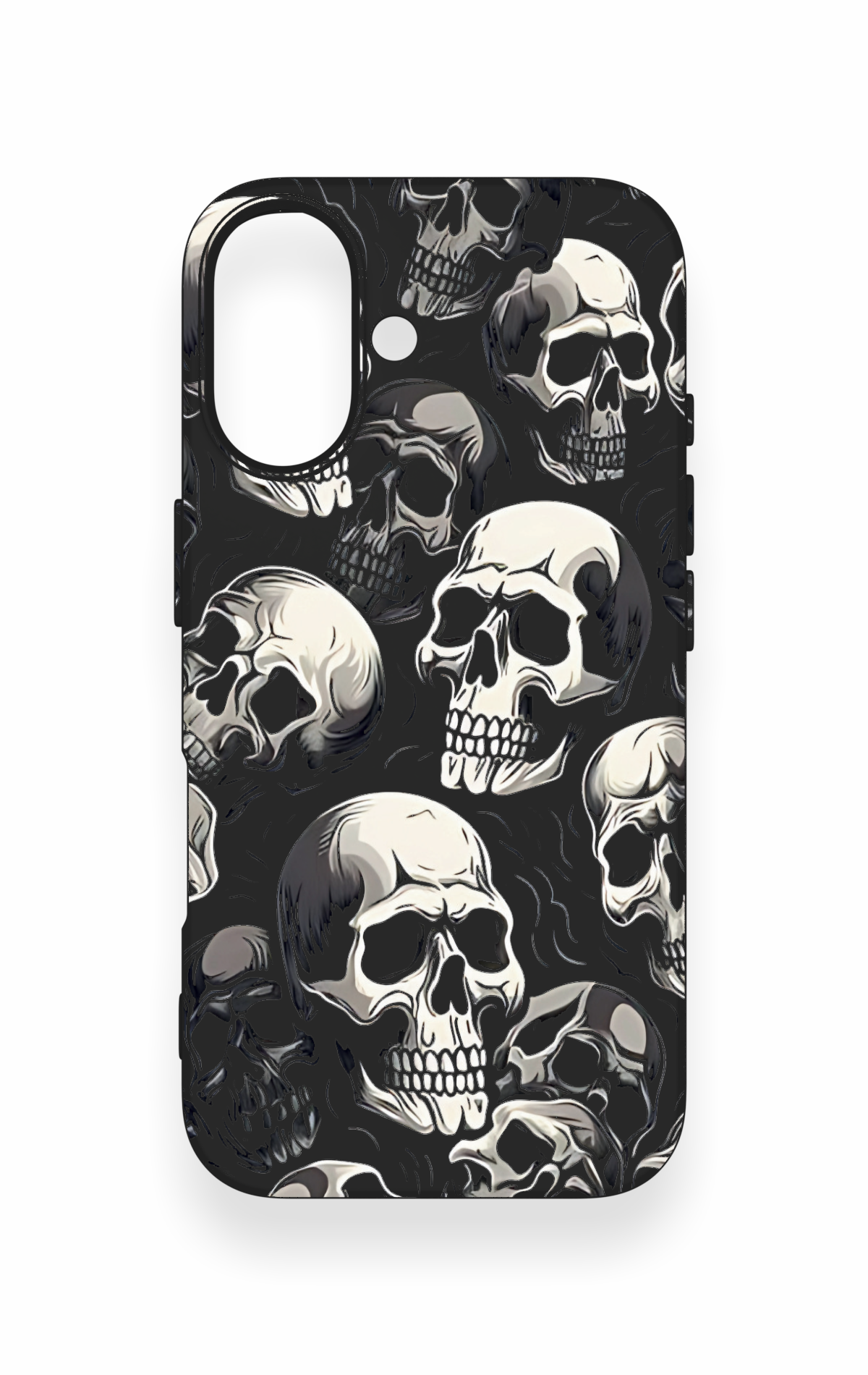 iPhone 16 Uyumlu Kuru Kafa Desenli Silikon Kılıf
