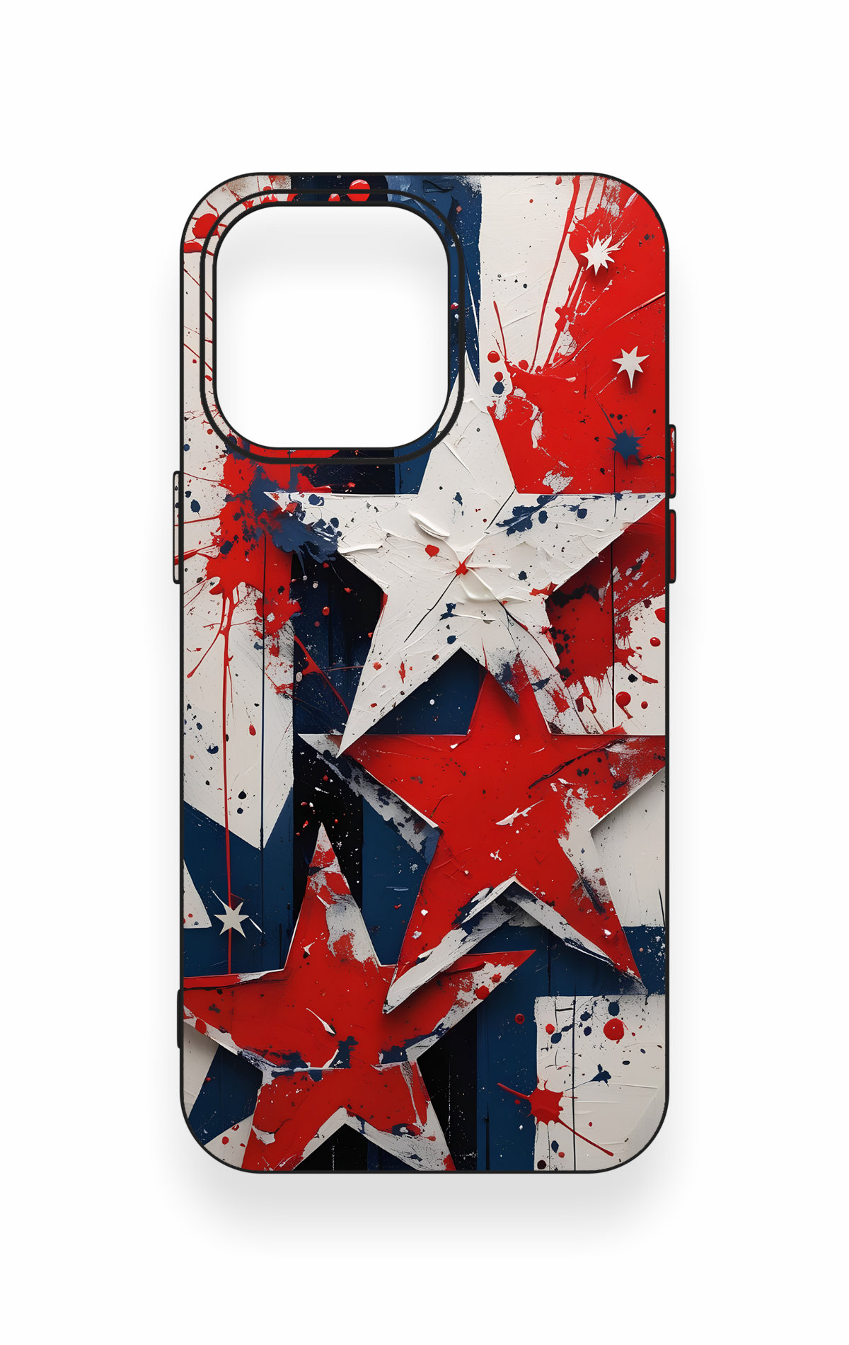 iPhone 15 Pro Max Uyumlu Star Flag Desenli Silikon Kılıf