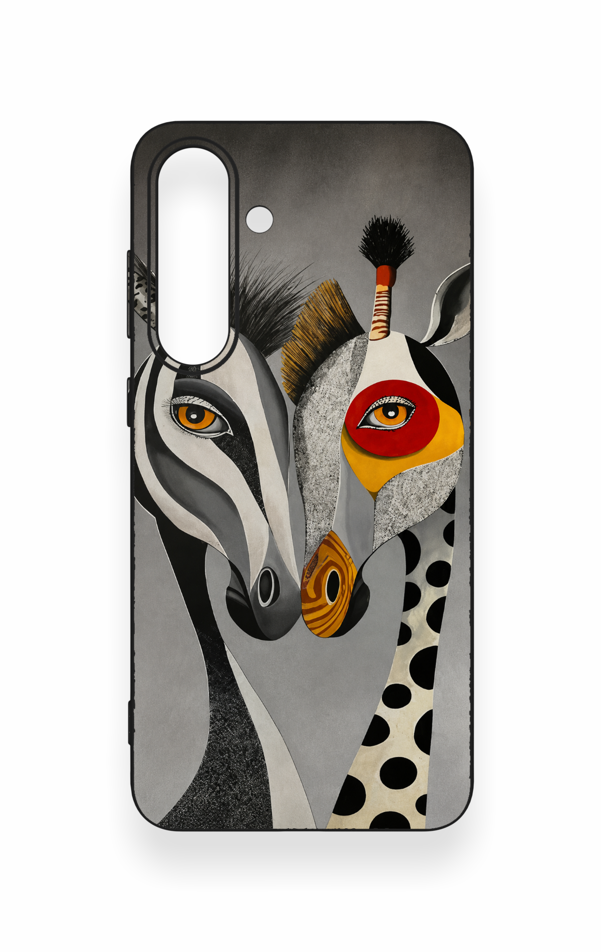 Samsung S25Fe Uyumlu Zebra ve Zürafa Desenli Silikon Kılıf