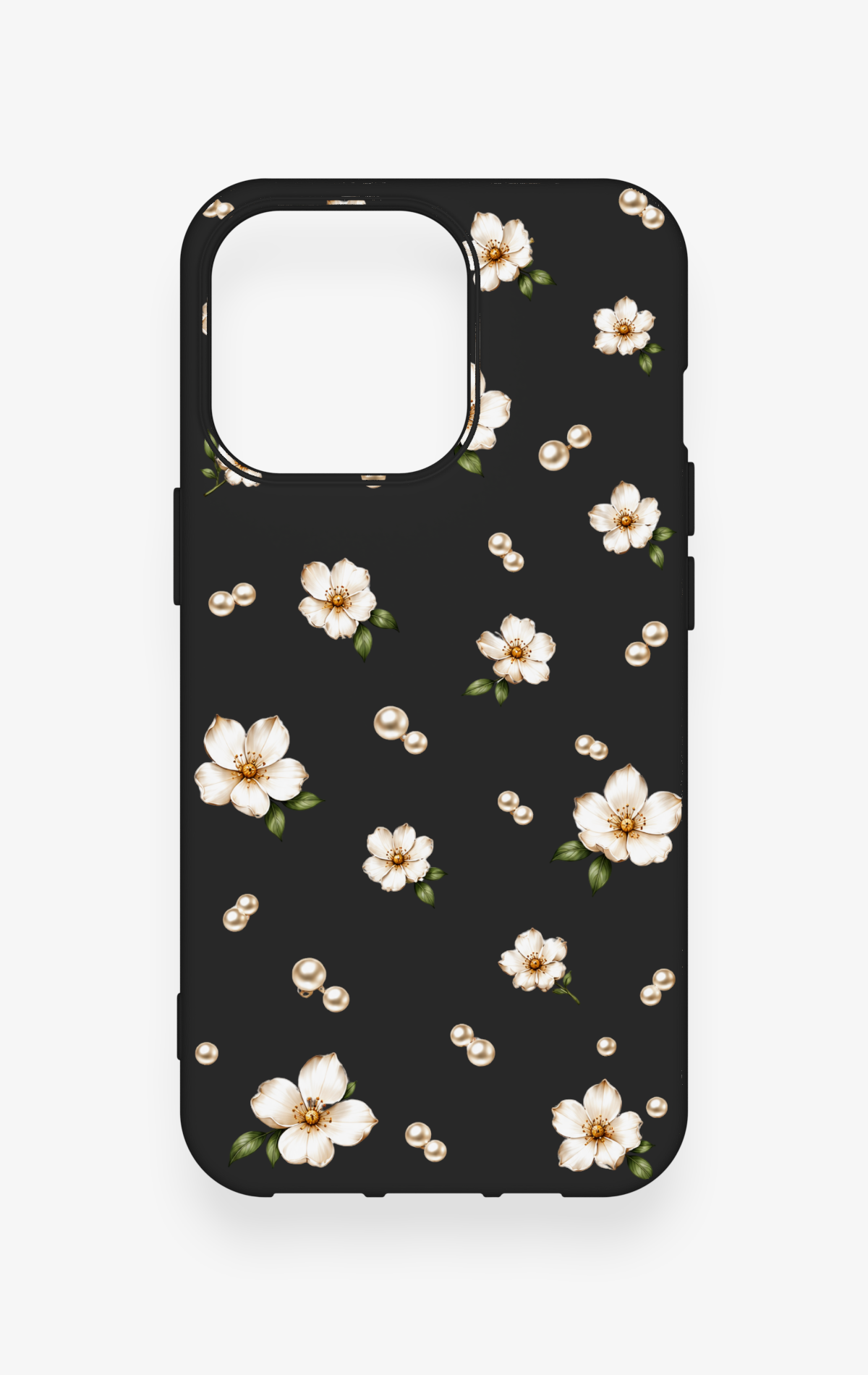 iPhone 13 Pro Uyumlu İnci Papatya Desenli Silikon Kılıf