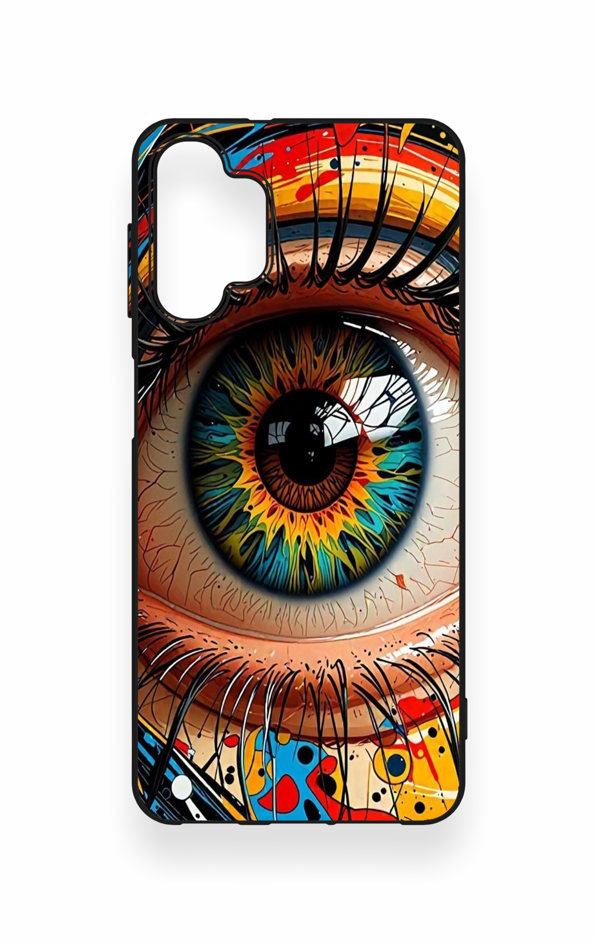 Samsung A32 Uyumlu Renkli Göz Bebeği Desenli Silikon Kılıf