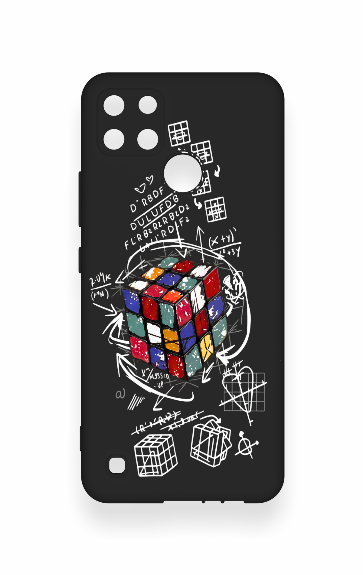Realme C21Y Uyumlu Rubik Küb Desenli Silikon Kılıf