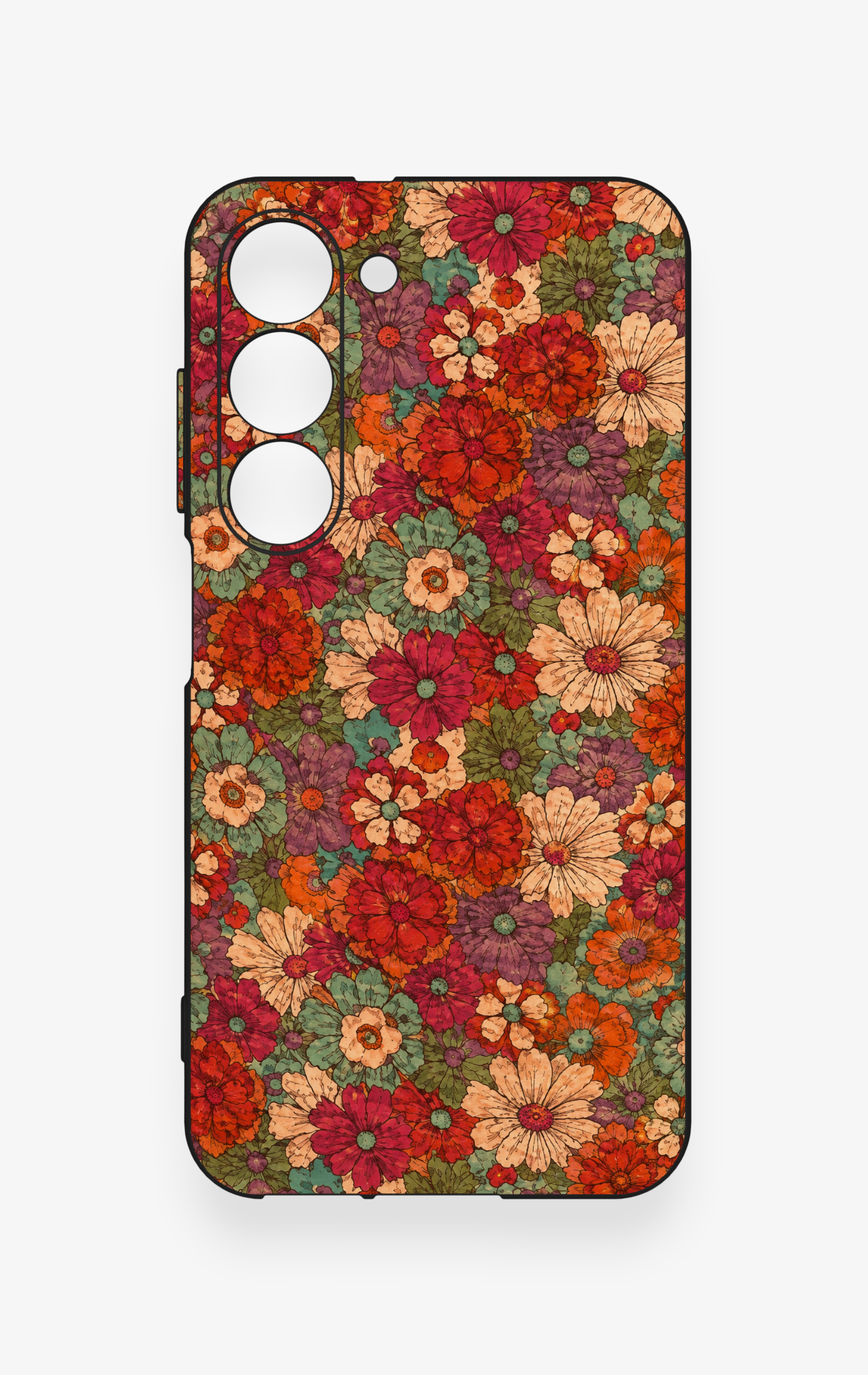 Samsung S23 Uyumlu Pastel Çiçek Bahçesi Desenli Silikon Kılıf