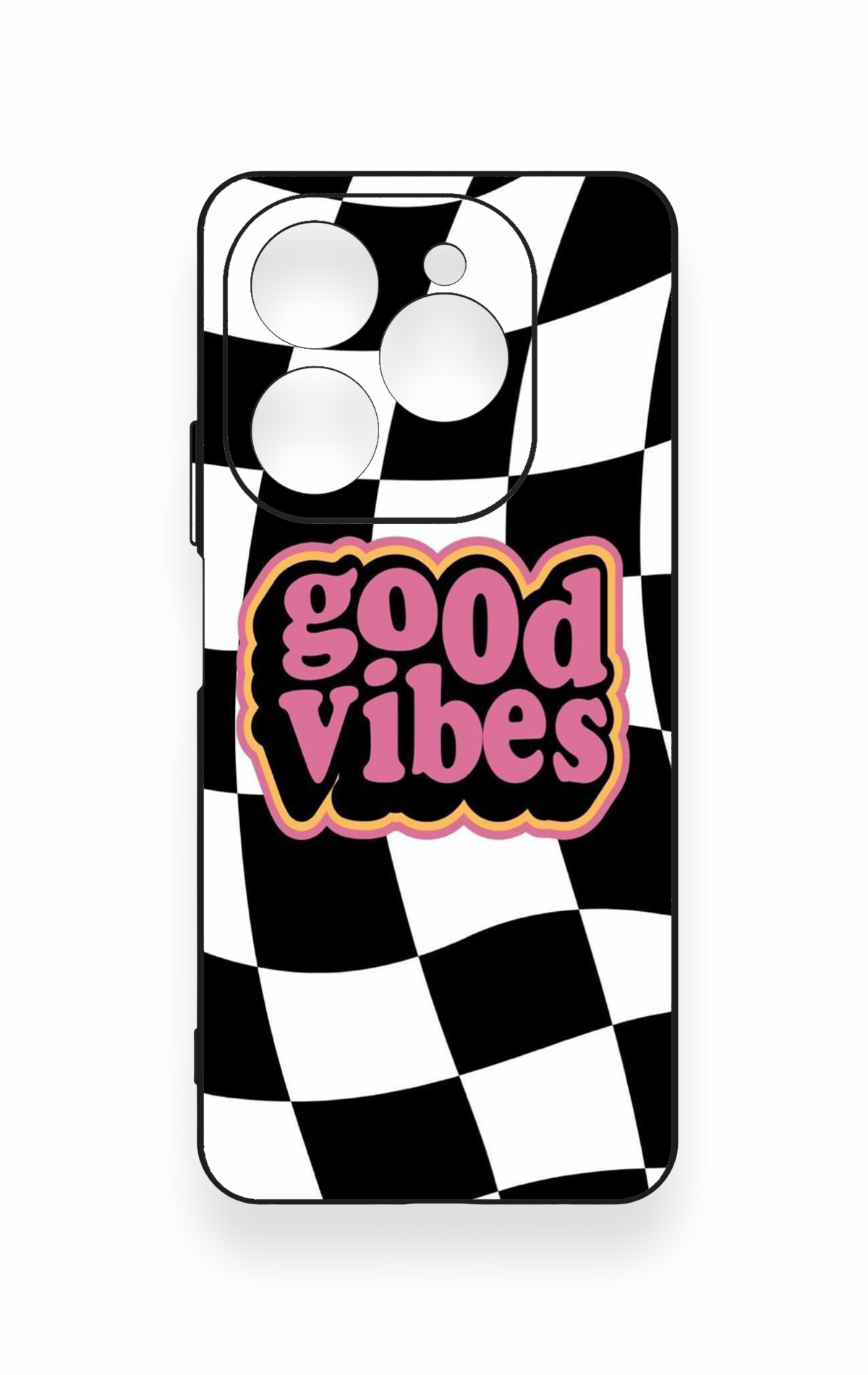 Tecno Spark 20 Pro Uyumlu Black Good Vibes Desenli Silikon Kılıf